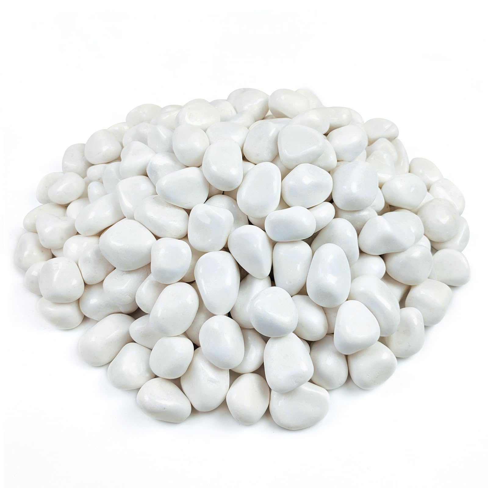 FANTIAN 4,5 kg weiße Flusssteine, 2,5 - 5,1 cm, kleine Kieselsteine für Zimmerpflanzen, dekorative polierte Steine für Topf, Landschaftsbau, Vase und Garten im Freien