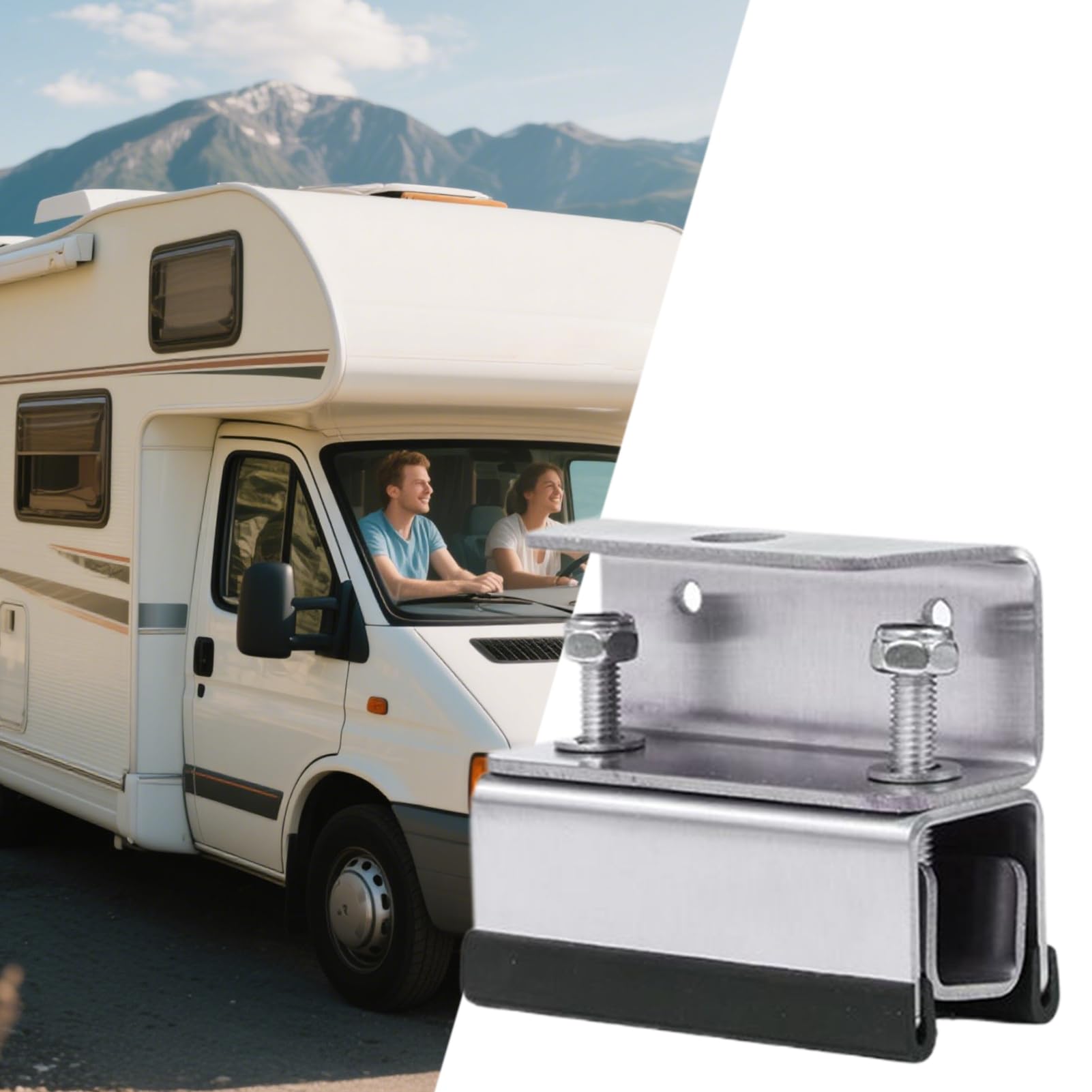 Soporte para Paneles Solares de Autocaravana,Juego De 4 Soportes Fotovoltaicos | Estructura De Acero Inoxidable Para Techos De Caravanas, Embarcaciones, Remolques Y Camping