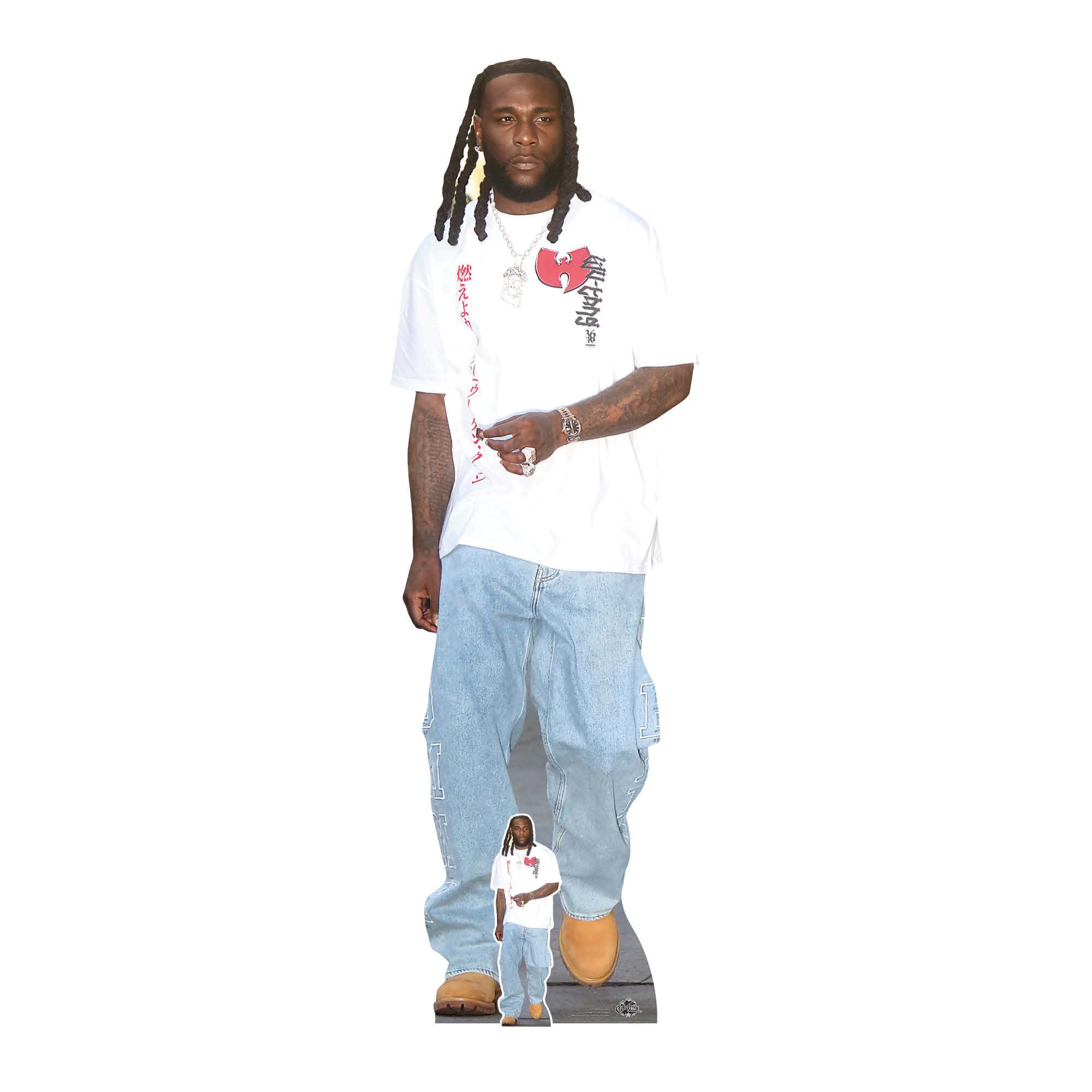 Star Cutouts CS1281 Burna Boy Cardboard Cutout Height 188cm With Mini Cutout