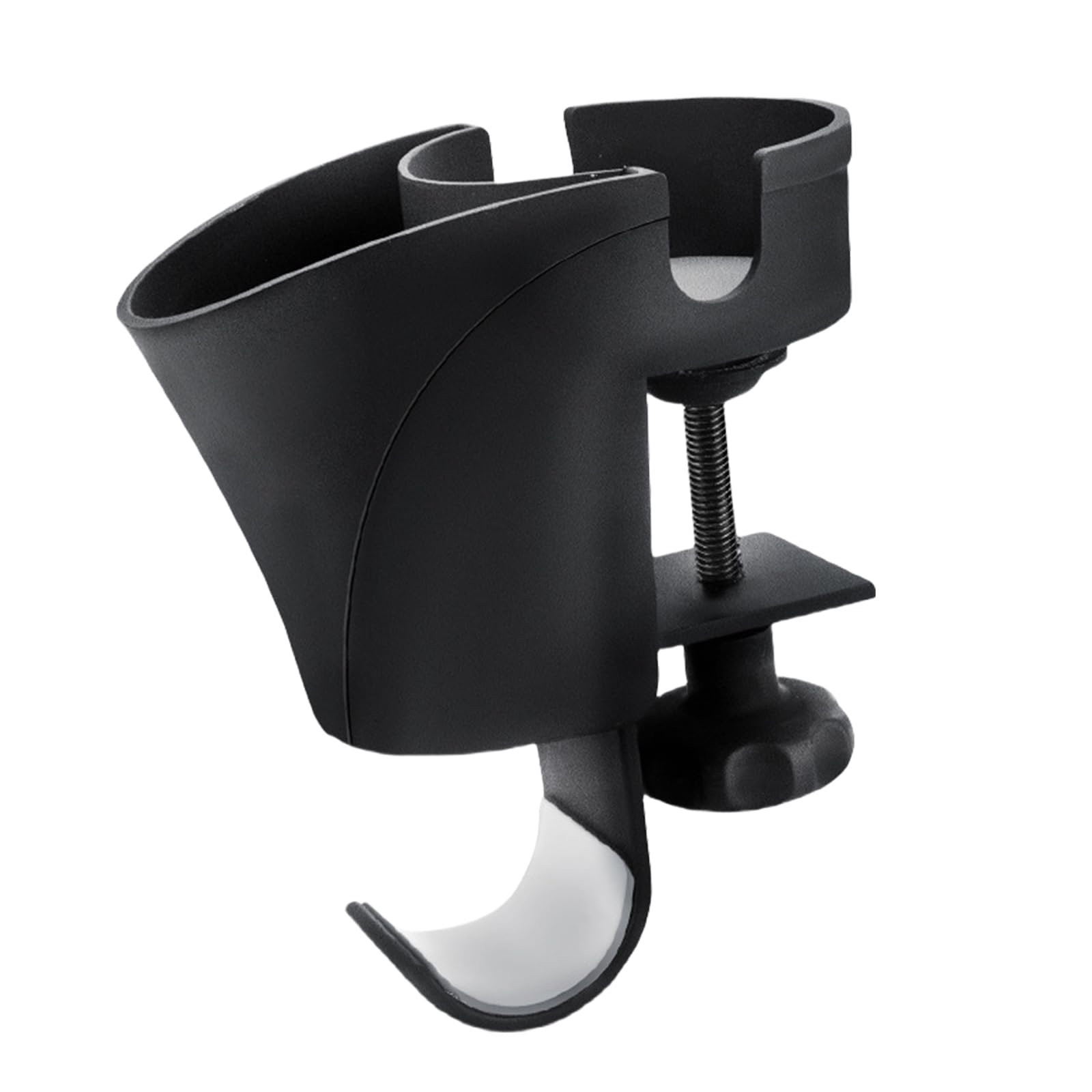 Nucelit Strong and Durability ABS Clamp on Headphone Stand with Integrated Cup Holder and Pen Holder for Desks Headphone Stand Desk Organizers