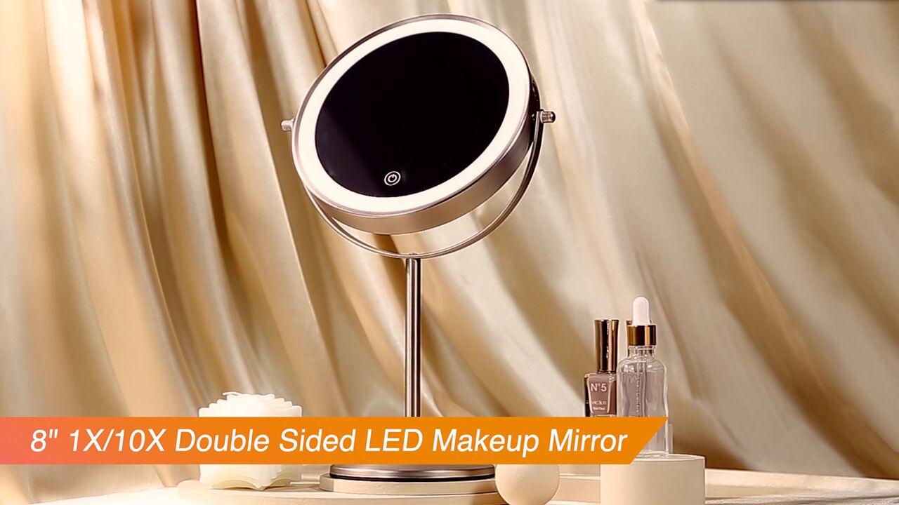 Espejo de maquillaje iluminado Gospire de 8 pulgadas redondo miniatura 7