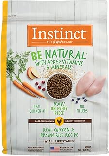 Instinct Be Natural, Natural Dry Dog Food, Raw Coated Kibble - Real Chicken & Brown Rice, 25 lb. Bag