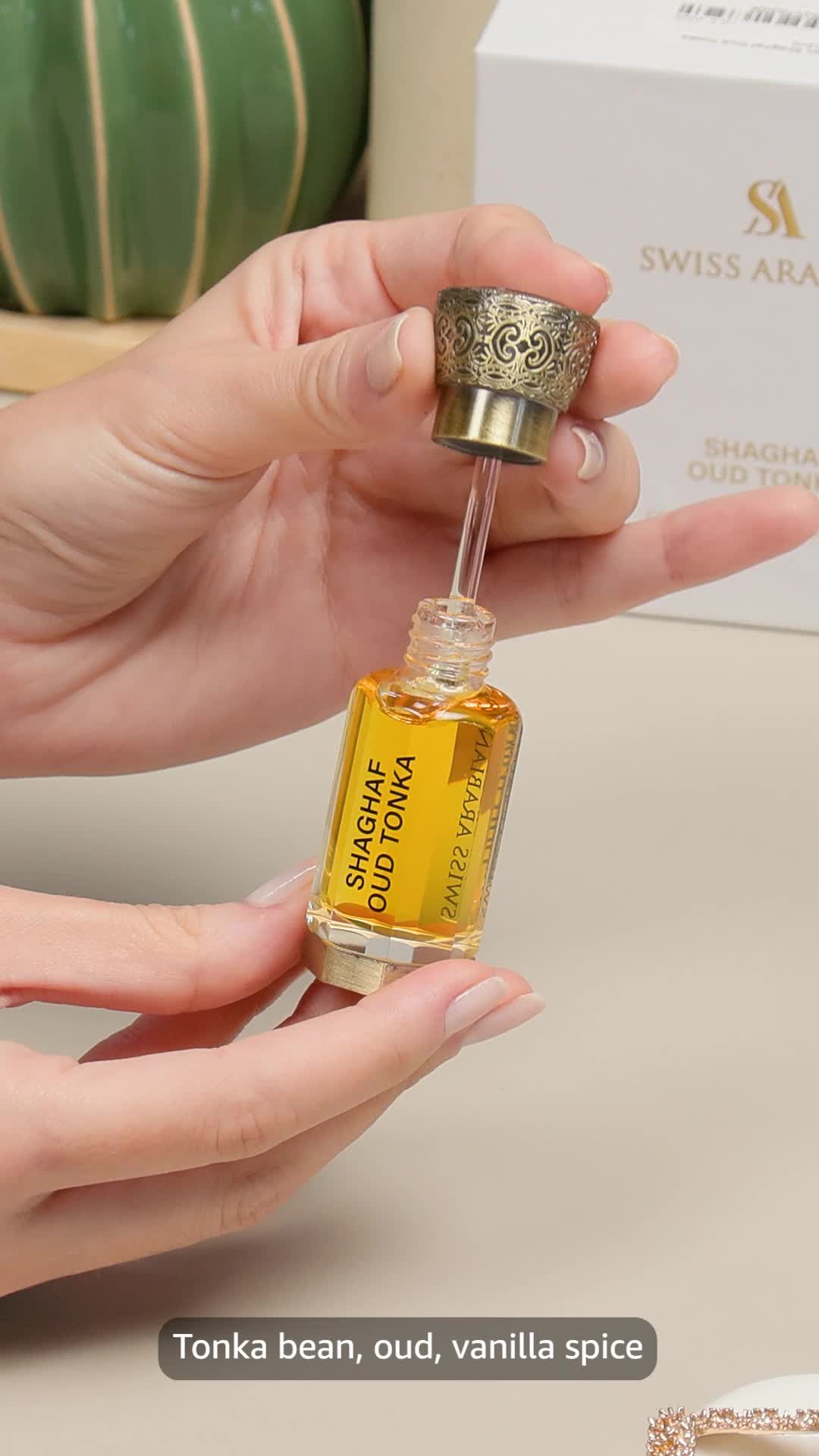 Parfum Swiss Arabian Shaghaf Oud Tonka - Huile Concentrée 12ml, Senteur Orientale
