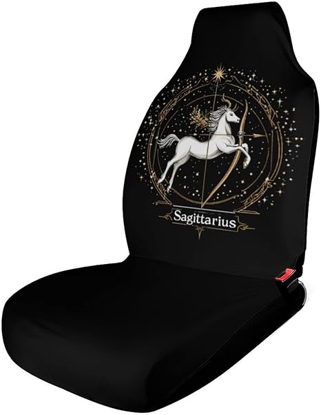 Sagittarius Zodiac Sign Printed Car Seat Covers Washable Universal Auto Front Seats Protector Fits for Most Cars