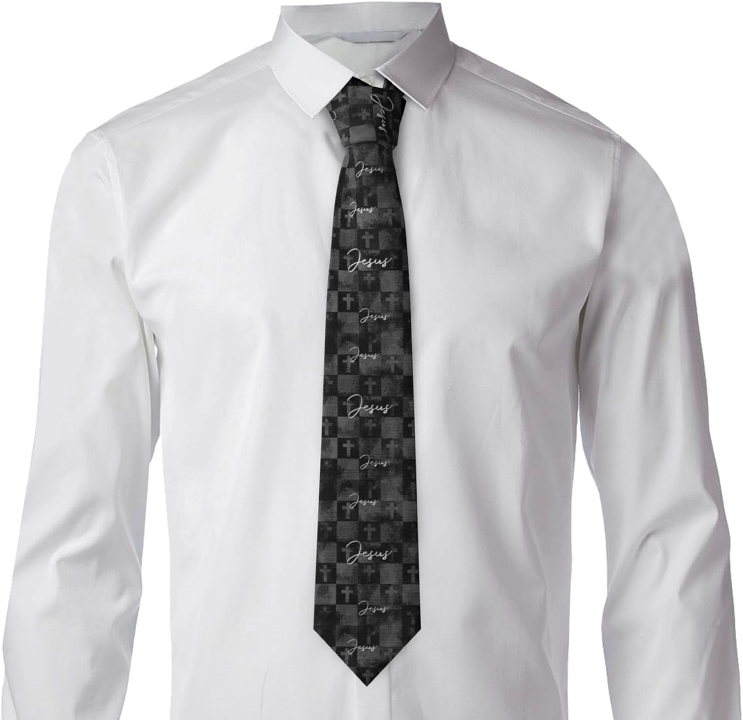 Jesus Ties Mens Religious Necktie for Men Christian Tie Cross Neckties