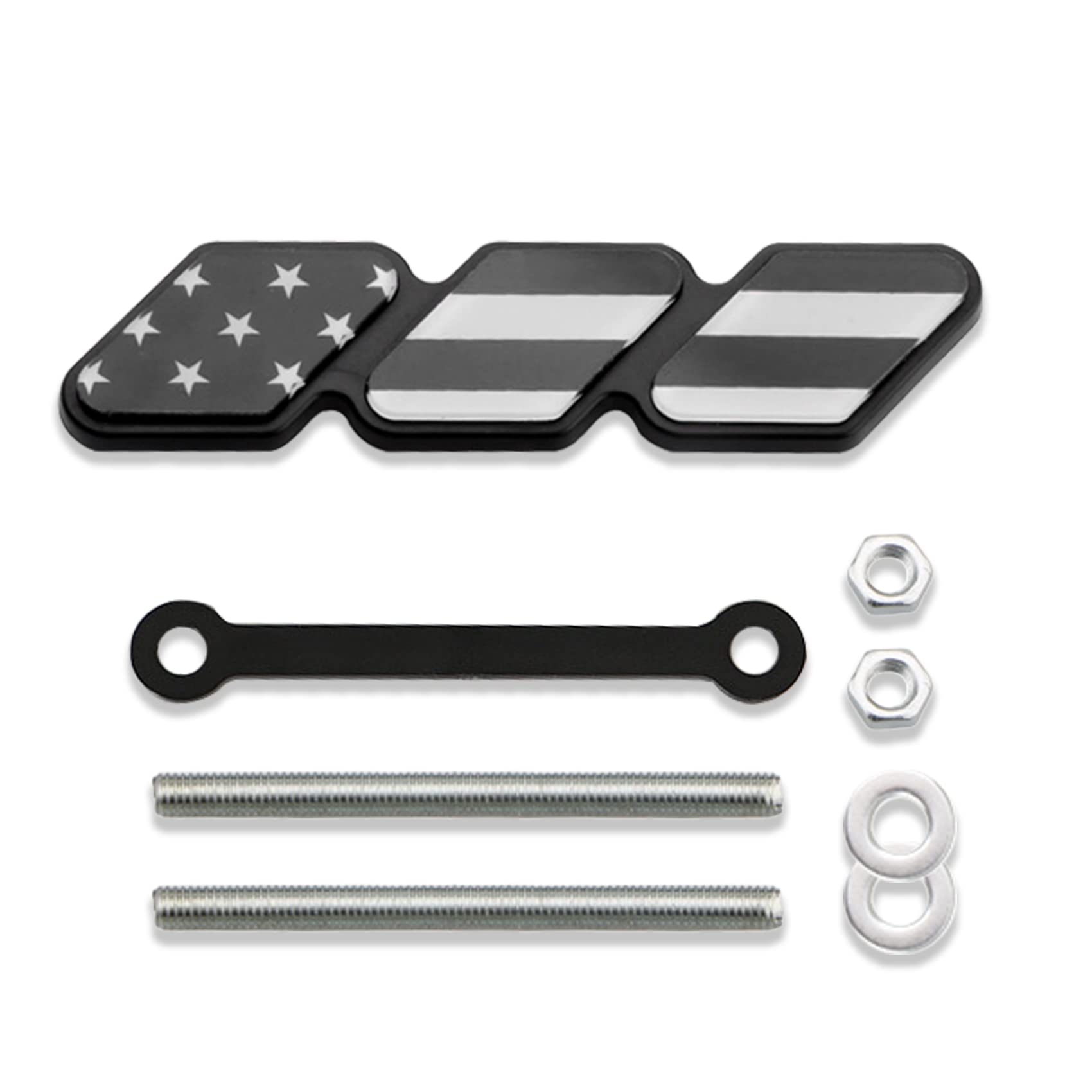 TRD Grille Decor Badge, Tri-Color Grille Insert Trims, Tri-Color Grille Badge Emblem Decoration Accessories Car Truck Label Fit for Tacoma 4Runner Tundra Sequoia Rav4 Highlander (Black USA)