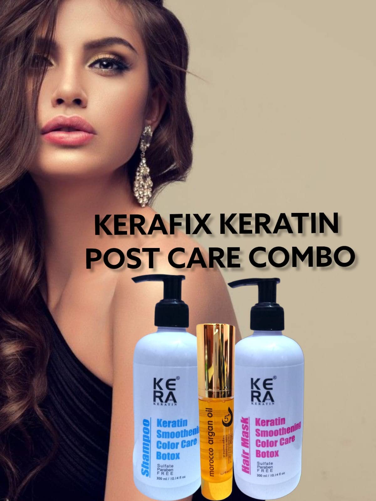 "COMBO PACK OF KERAFIX KERATI SULPHATE PARABEN FREE SHAMPOO,HAIR MASK & MOROCCO ARGAN OIL "