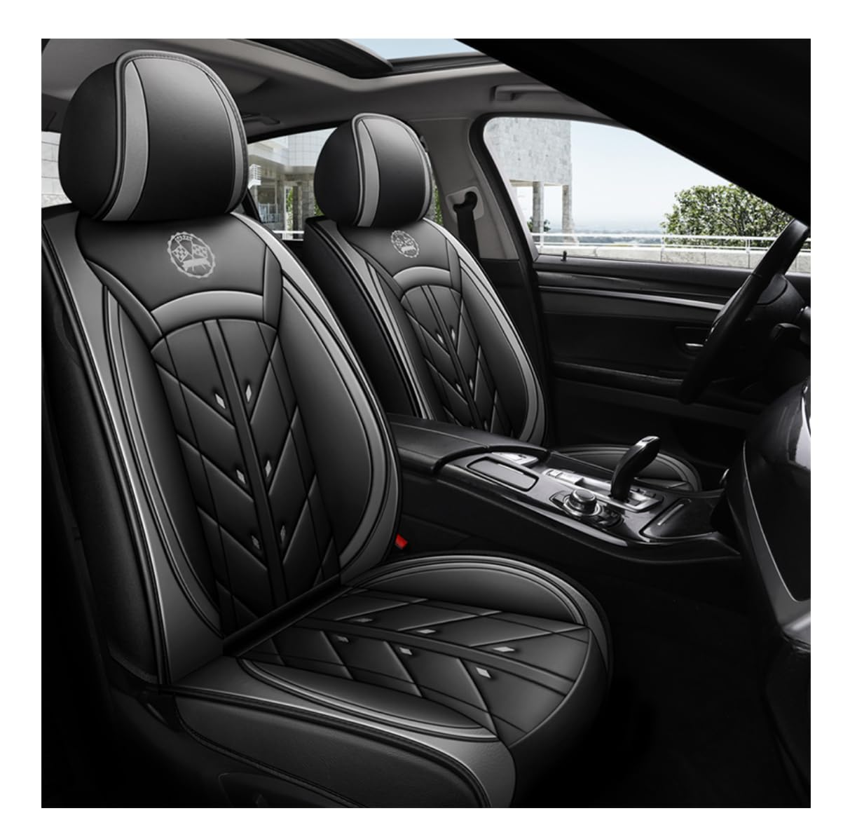 Housses de siège auto BMW E65 E66 F01 pour trajets confortables gris - 8