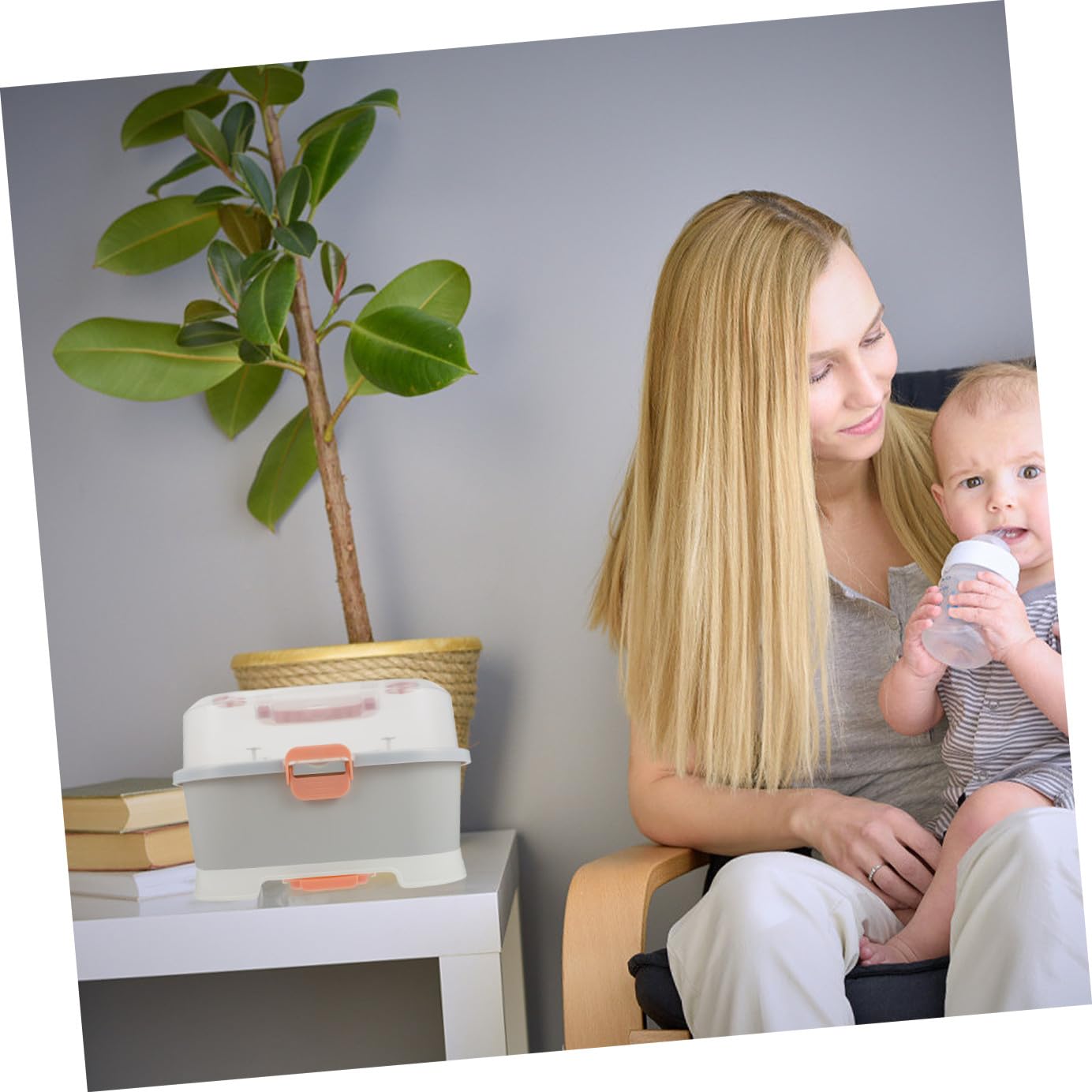 GALPADA Tragbare Aufbewahrungsbox für Babyflaschen aus PP mit Großem Fassungsvermögen für Schnuller Zuhause und Unterwegs