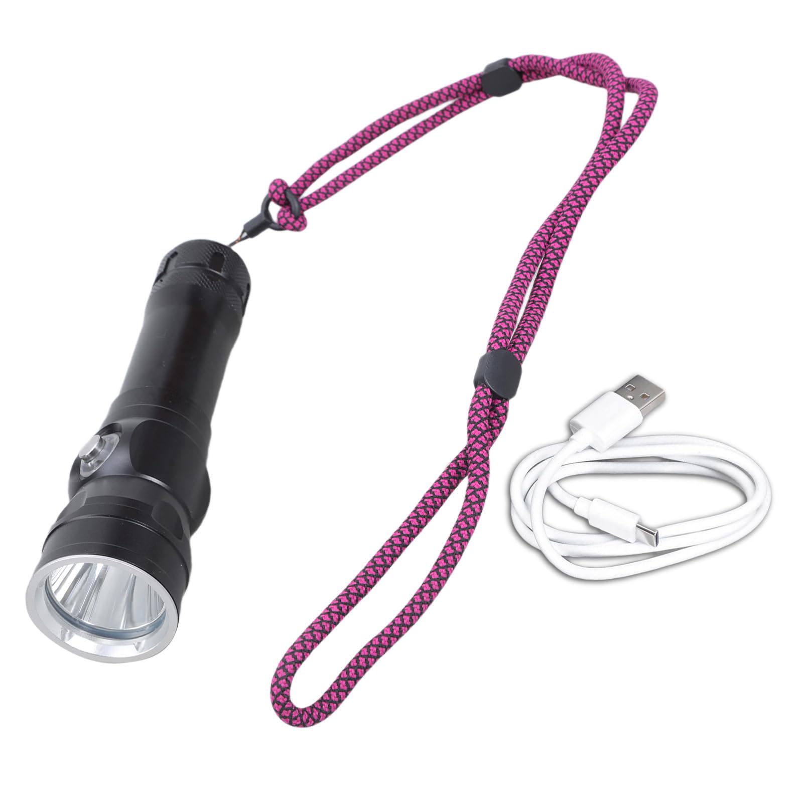 Torcia elettrica subacquea a LED con struttura in metallo e luce da pesca adatta per immersioni in mare e pesca
