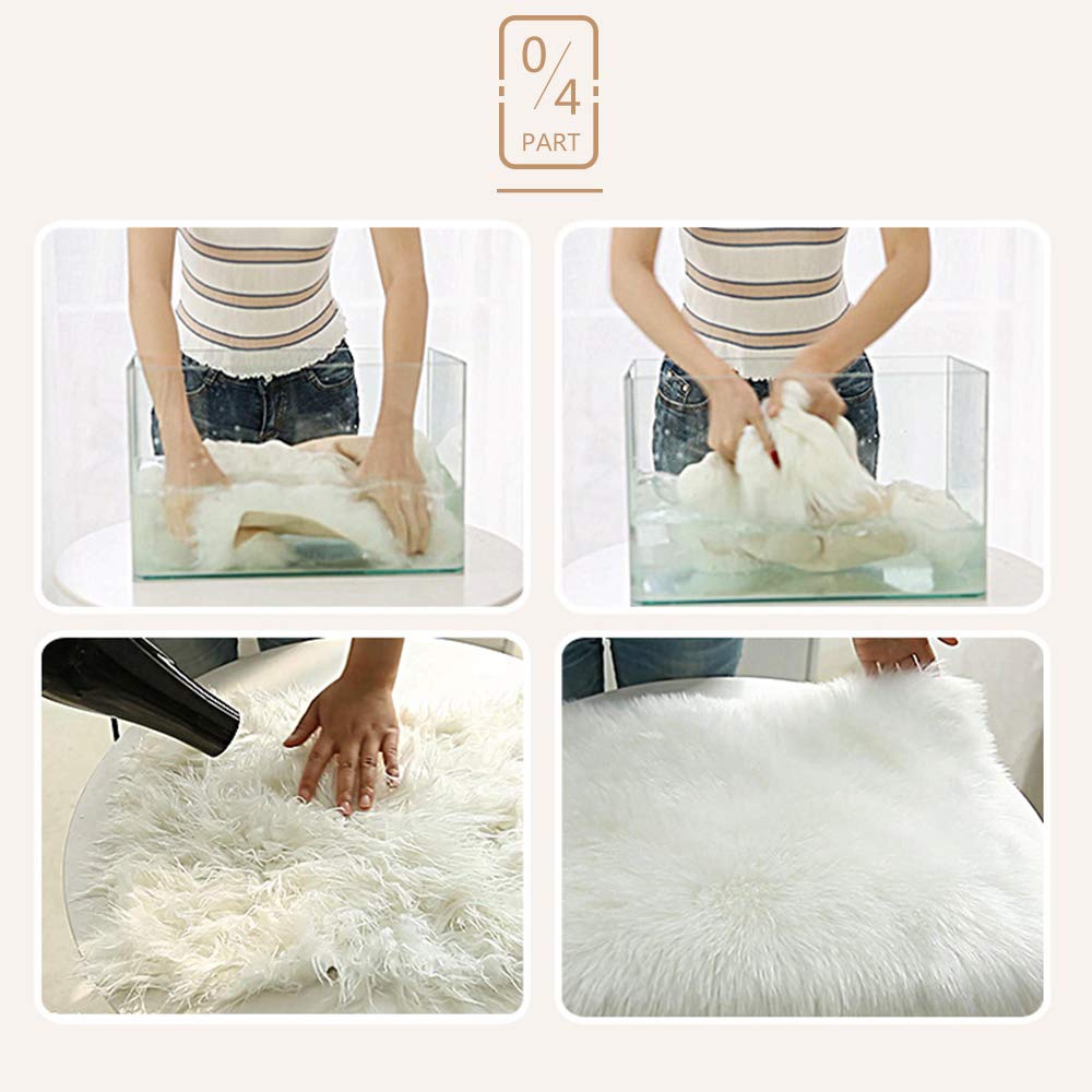 GueTTO Tappeto in finta pelliccia di agnello, a pelo lungo, finta pelliccia di agnello, tappeto per letto e divano, F, 70 x 120 cm
