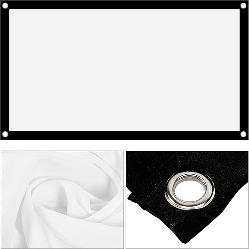 Pantalla de proyección de 40 pulgadas, 169 grueso, portátil, sin arrugas, de poliéster blanco suave, pantalla de proyección de cortina (40 pulgadas)