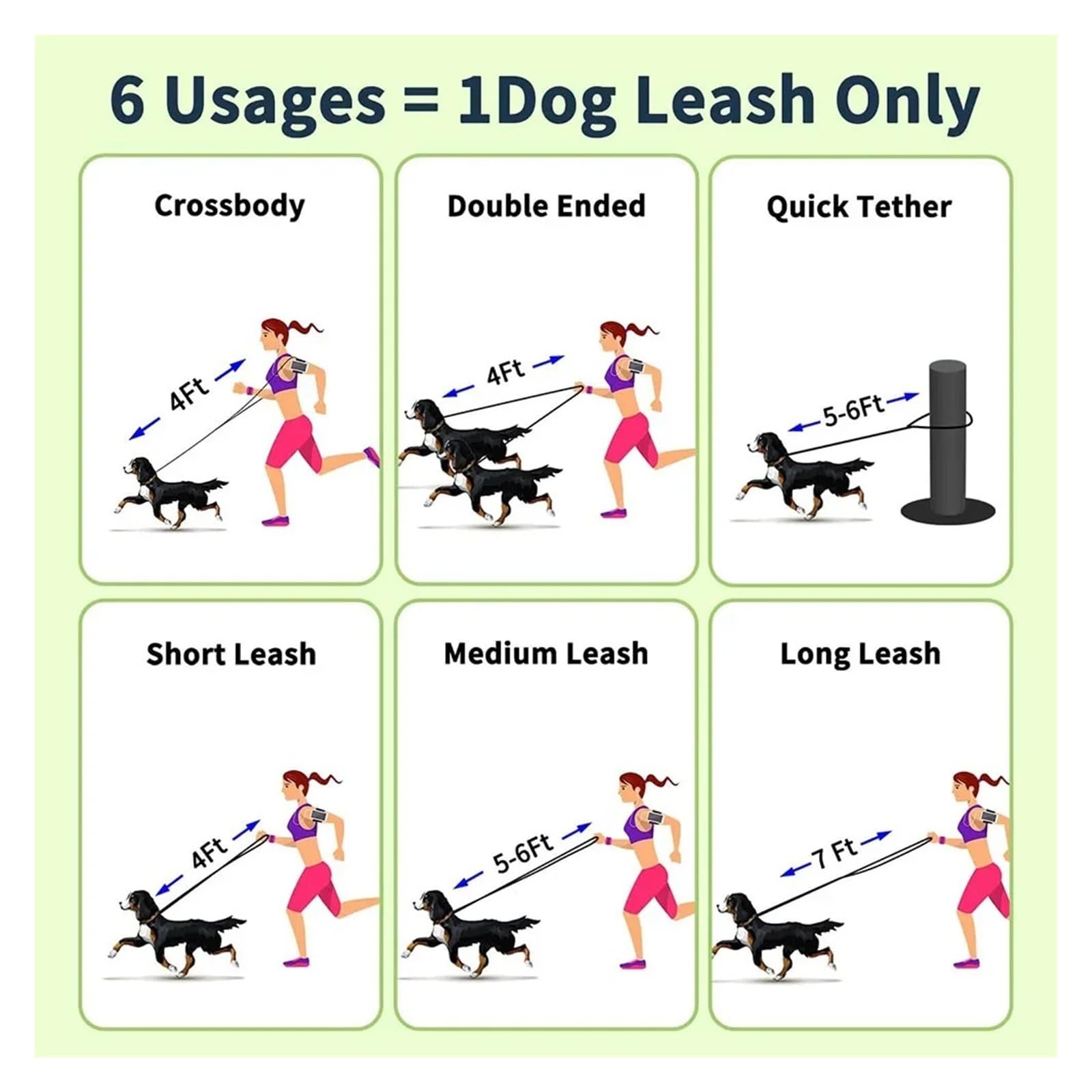 Laisse Mains Libres for Chien, 1 pièce, 2.3m, en Cuir, à bandoulière, multifonctionnelle, for Animaux de Compagnie, Marche, Jogging(Brown)