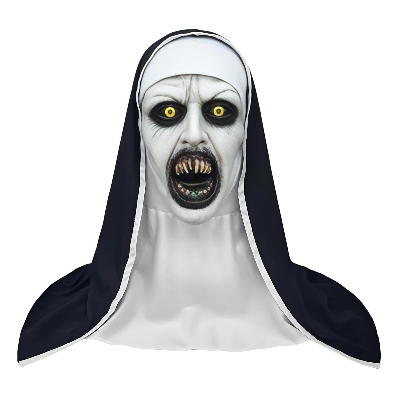 Scary Halloween mask Full Face Horror Zom-bie mask Nun Costume Accessories