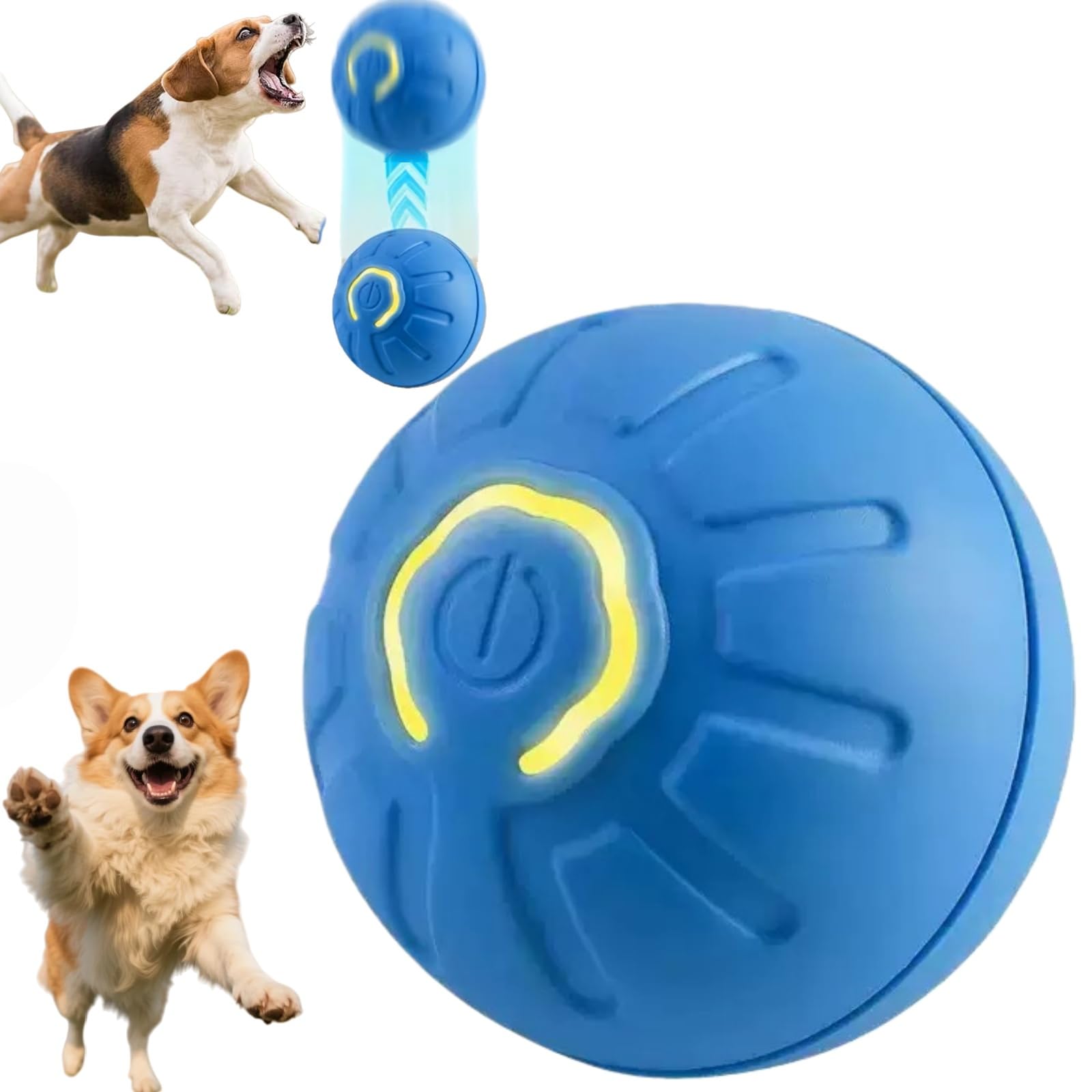 Electric Interactive Dog Ball,Automatic Rolling Bouncing Ball for Small Medium Dogs Cats,Self Moving Bouncing Jumping Automatic Ball,Rechargeable Washable Durable Pet Ball for Indoor Outdoor Play