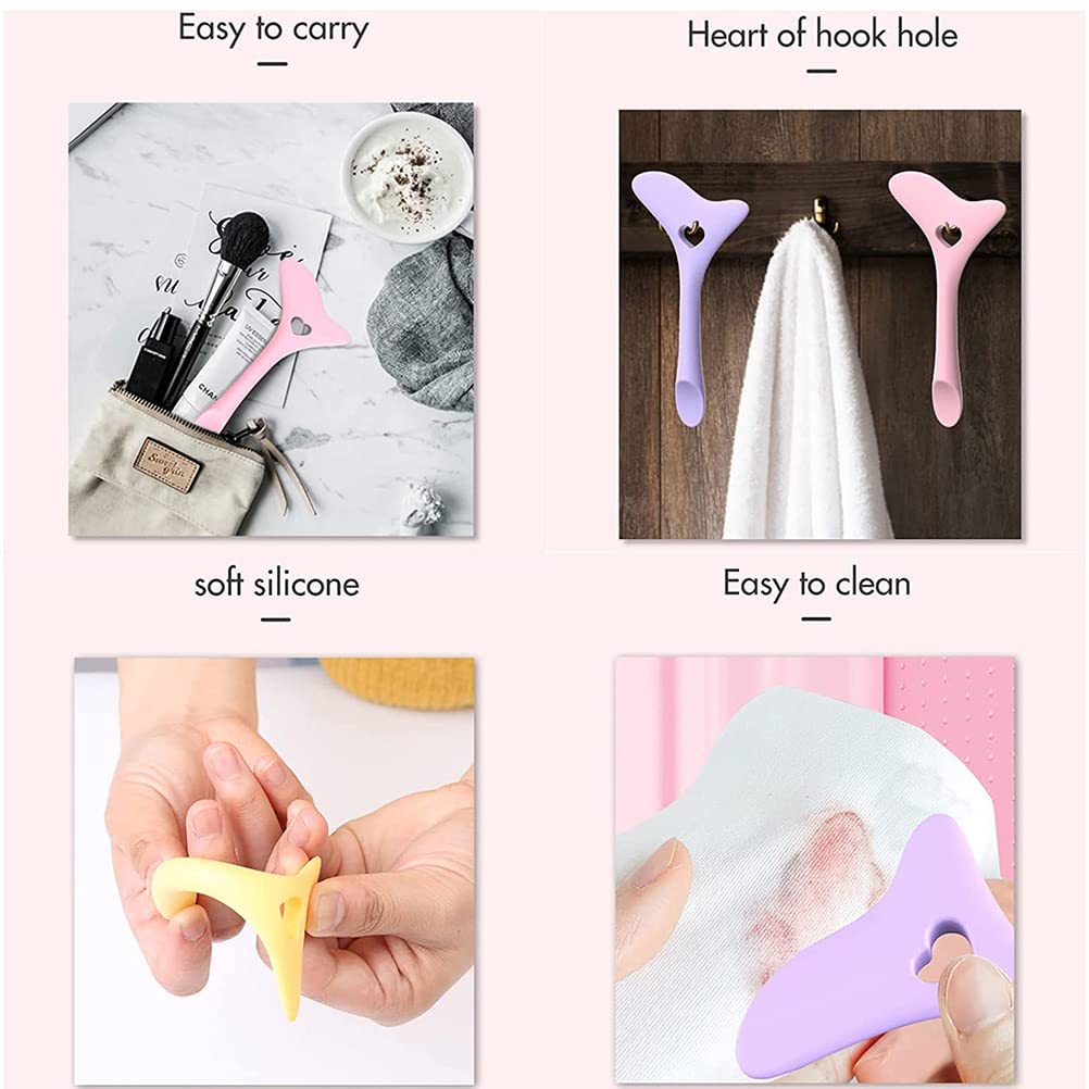 Silicone Aid Stencils Wing Tips Reusable Silicone Tool Mascara Drawing Aid Makeup Tool Applicator Tool (pink)