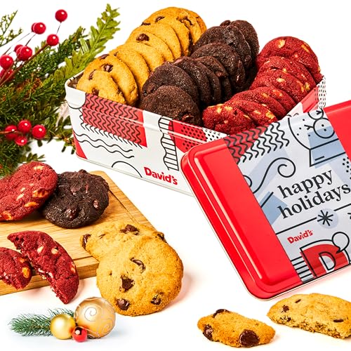 David's Cookies Happy Holidays Mini Cookies in Sweet Sampler Tin