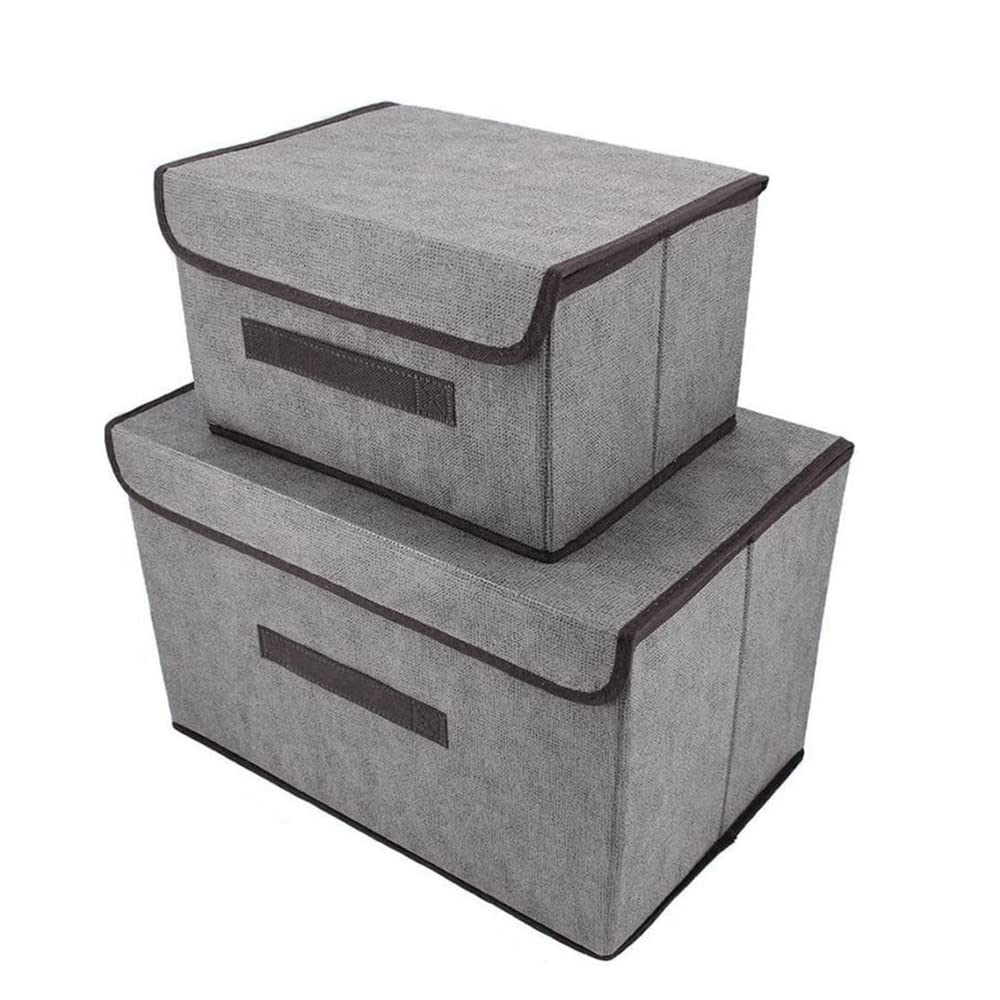 NA HUSHDAS Fordable Storage Box 2in 1 quilt storage bin Non-Woven Dust-Proof Multi-Purpose Clothes Storage Box (Dark Grey without steel frame)