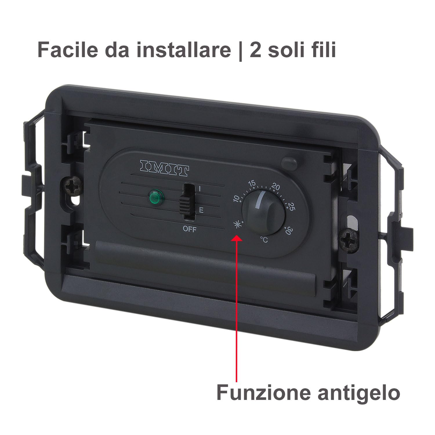 POLY POOL | PP1462.1 Termostato Ambiental electrónico empotrable de Pared Compatible con numerosas Placas comerciales, fácil de Instalar y de programar