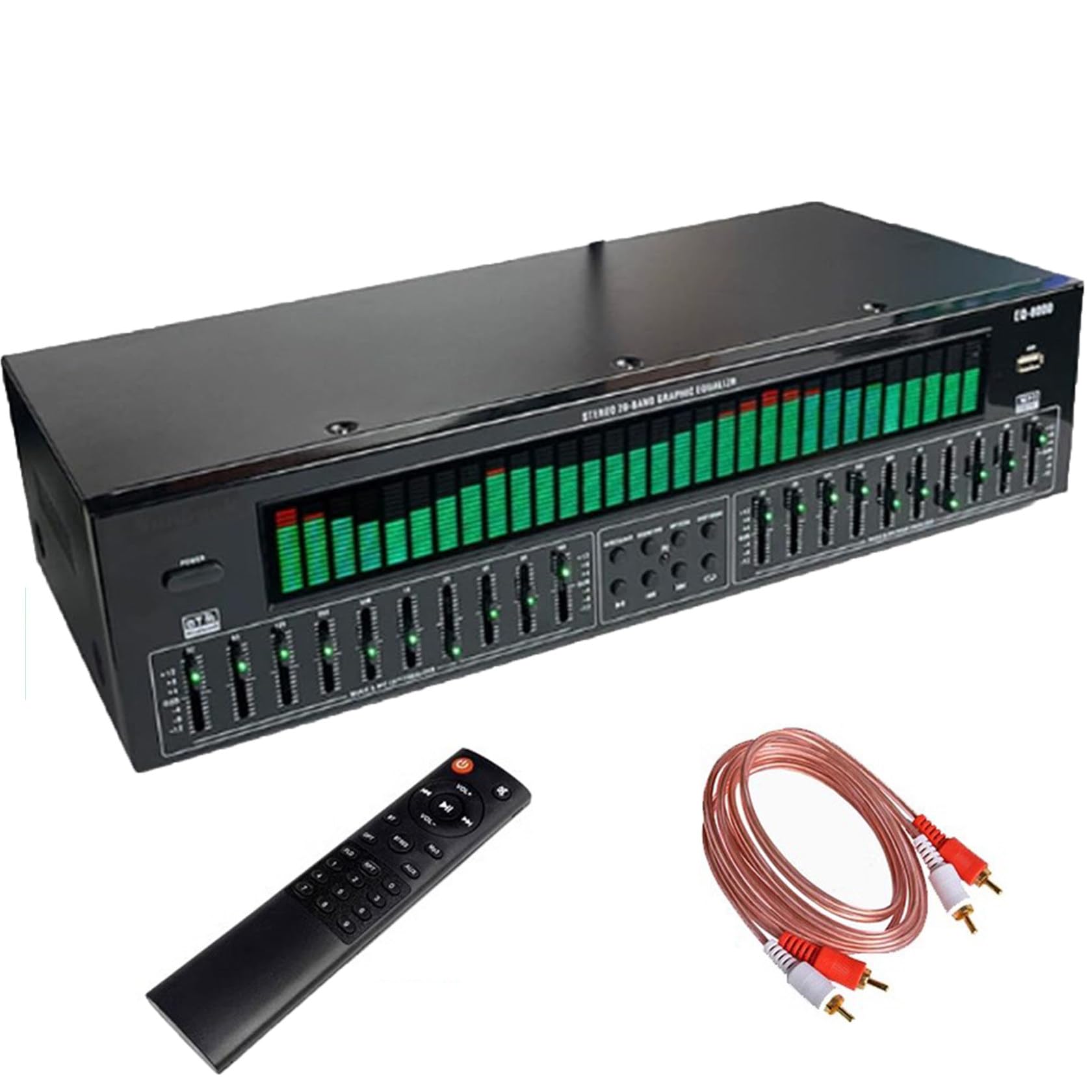 31-Pasmowy Stereofoniczny Korektor Graficzny, Analizator Widma Audio, Domowy Stereofoniczny Korektor Graficzny, WyśWietlacz Poziomu CzęStotliwośCi W Czasie Rzeczywistym, 31-Segmentowy, Z Pilotem