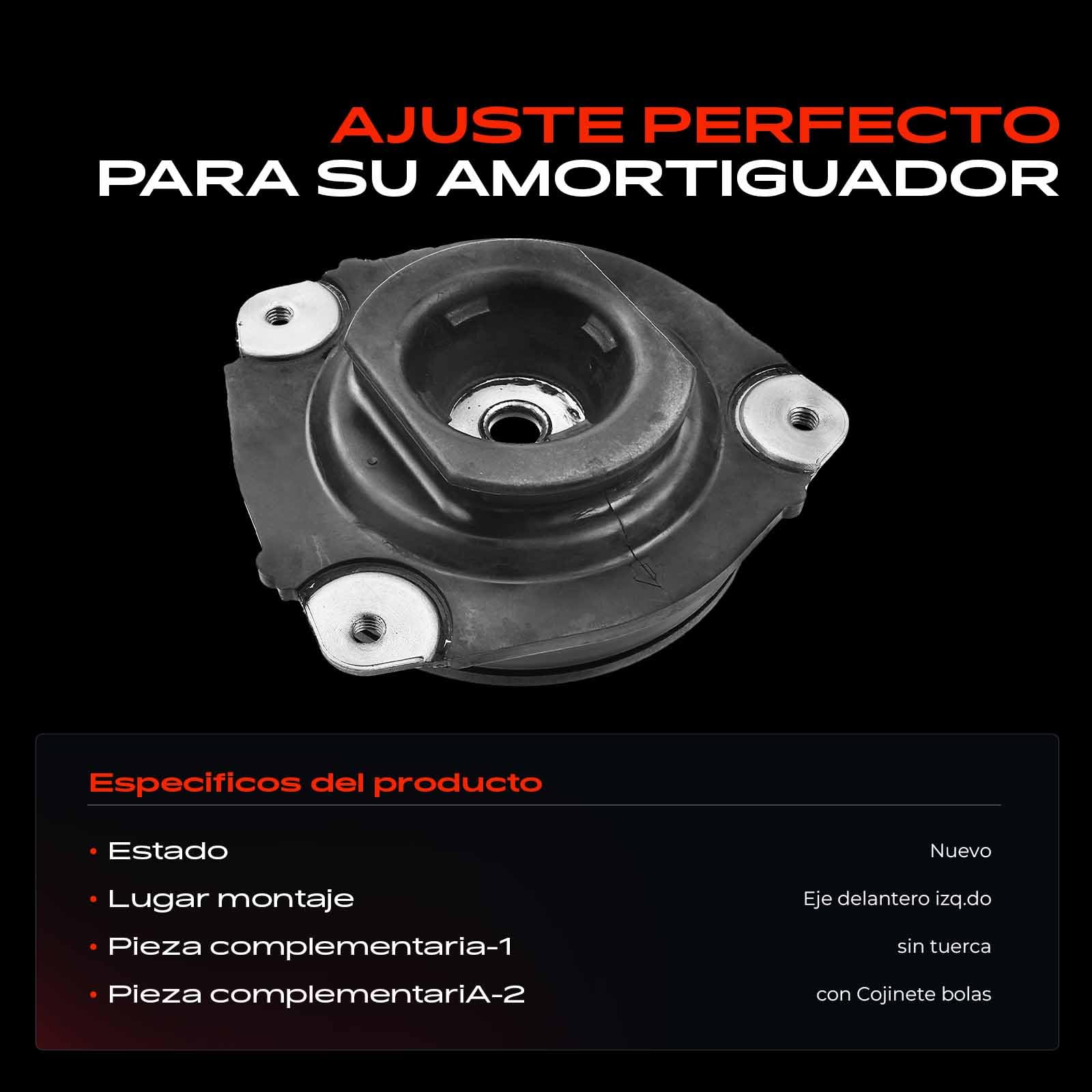Frankberg Cojinete de domo Cojinete de soporte de amortiguador Izquierda delantera Compatible con Juke F15 Pulsar Compacto C13 Leaf ZE1 Leaf ZE0 Replace# 543251KA0A,543211KA0B