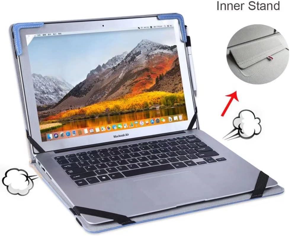 Laptop Case Compatible with LG Gram 16 inch Laptop PU Leather Protective Shell Stand Hard Case Cover Pouch