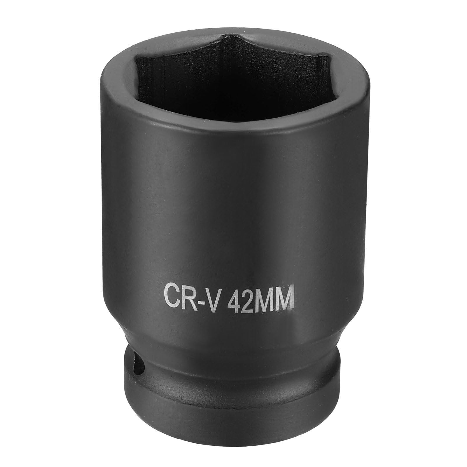 sourcing map 6 Point Impact Socket 1" Drive 42mm Metric Socket CR-V Steel Spindle Axle Hex Sockets for Machine Shaft Nuts Bolts Repair, Black