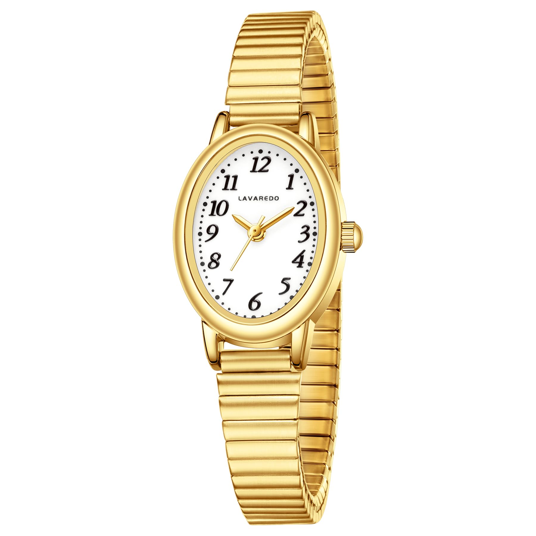 VTAIGE Relojes dorados para mujer, delicado reloj analógico para mujer, relojes impermeables con pequeña caja ovalada, esfera luminosa y banda de expansión de acero inoxidable, elegante regalo de