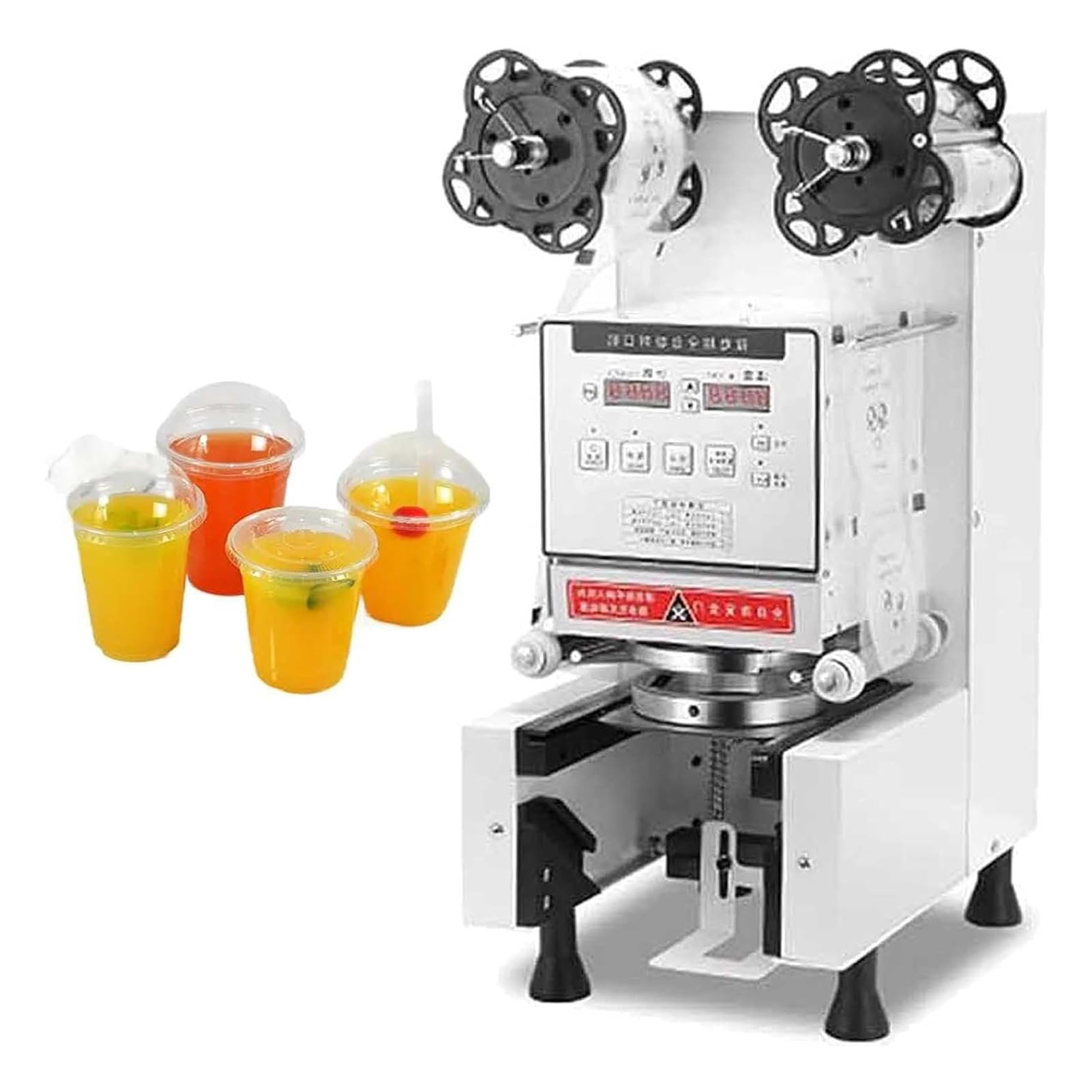 AYCDL Tea Sealing Machine,Fully Automatic Cup Sealing Machine, LCD Panel Electric Cup Sealing Machine,White,White