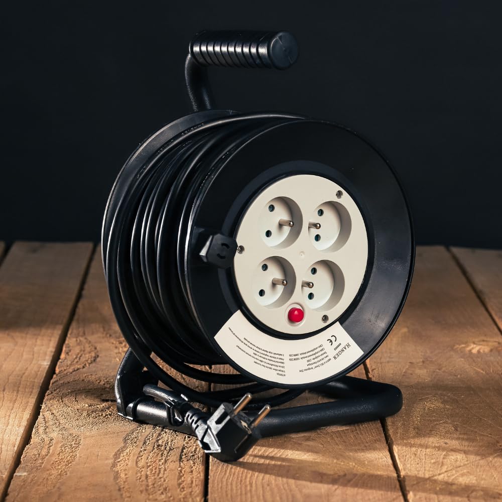 Enrouleur électrique 25m H05VV-F 3G 1,5mm2 - HANGER - 600002