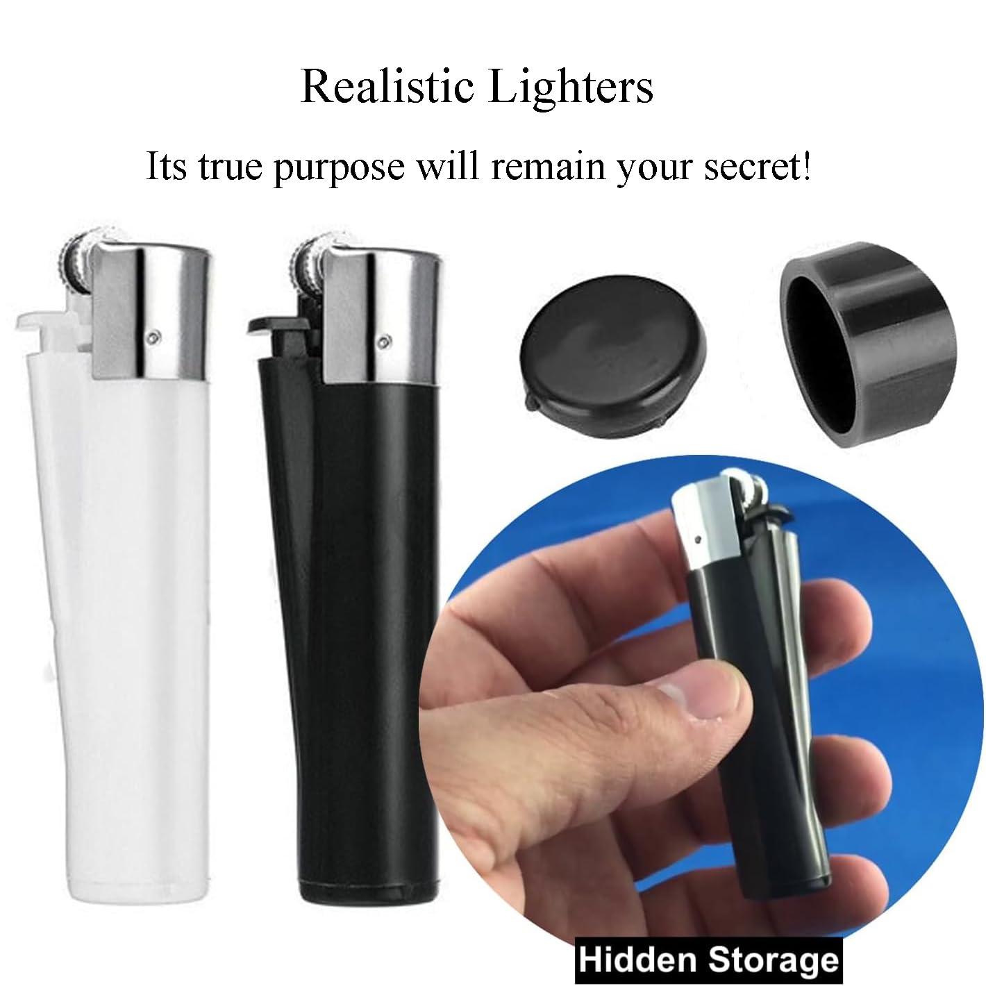 CONGGUAN 2 Pack Stash Lighter Safe Plastic Concealment Safe Mini Diversion Hidden Compartment Storage Box Secret Stash Container for Valuables Cash Coins - Image 3