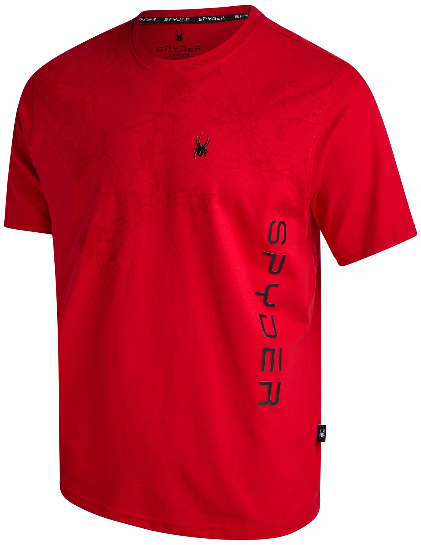 Spyder Mens T Shirt - Lightweight Cotton Blend Short Sleeve Athletic Jersey Shirts for Men for Training Running or Casual