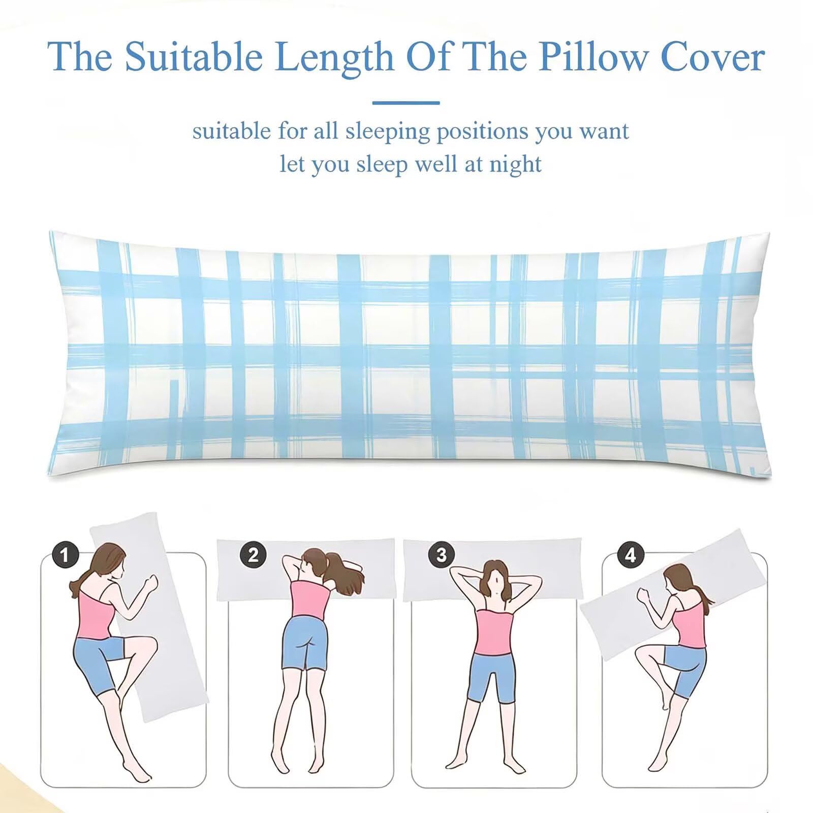 Blu-20 Federe Cuscino Letto 50 x 150 cm, Grande Cuscini per Divano Velluto, | Doppia Faccia Stampa, Semplice-2 Fodera per Cuscino Decorativa, con Cerniera, Cuscino per Dormire Sul Fianco j-342