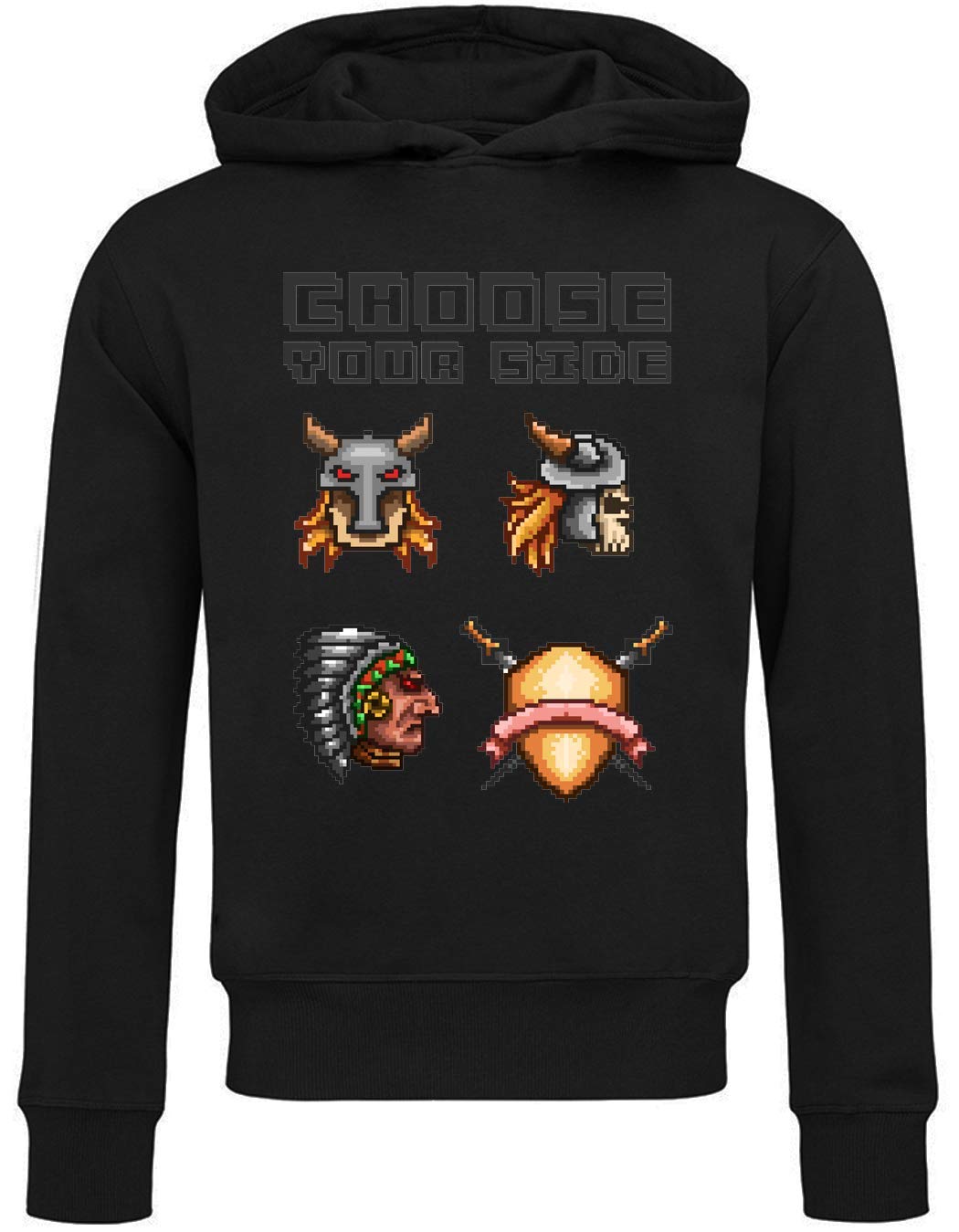 Choose Your Side Retro Game Style Pixel Art Sudadera con Capucha Unisex