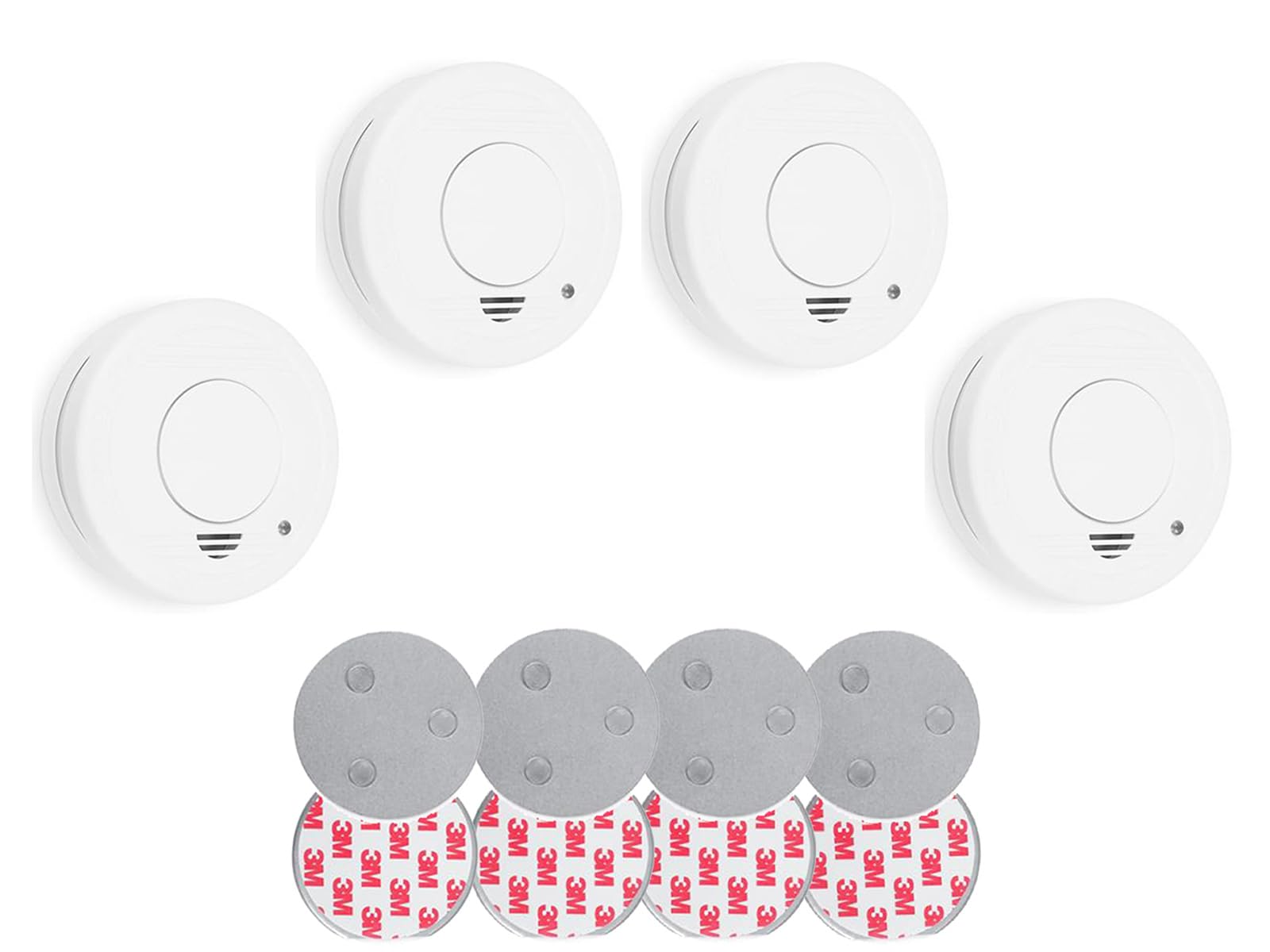 Smartwares Detector de Humo Juego de 4 con fijación magnético, 85dB Sirena para Seguro Fuego Alarma