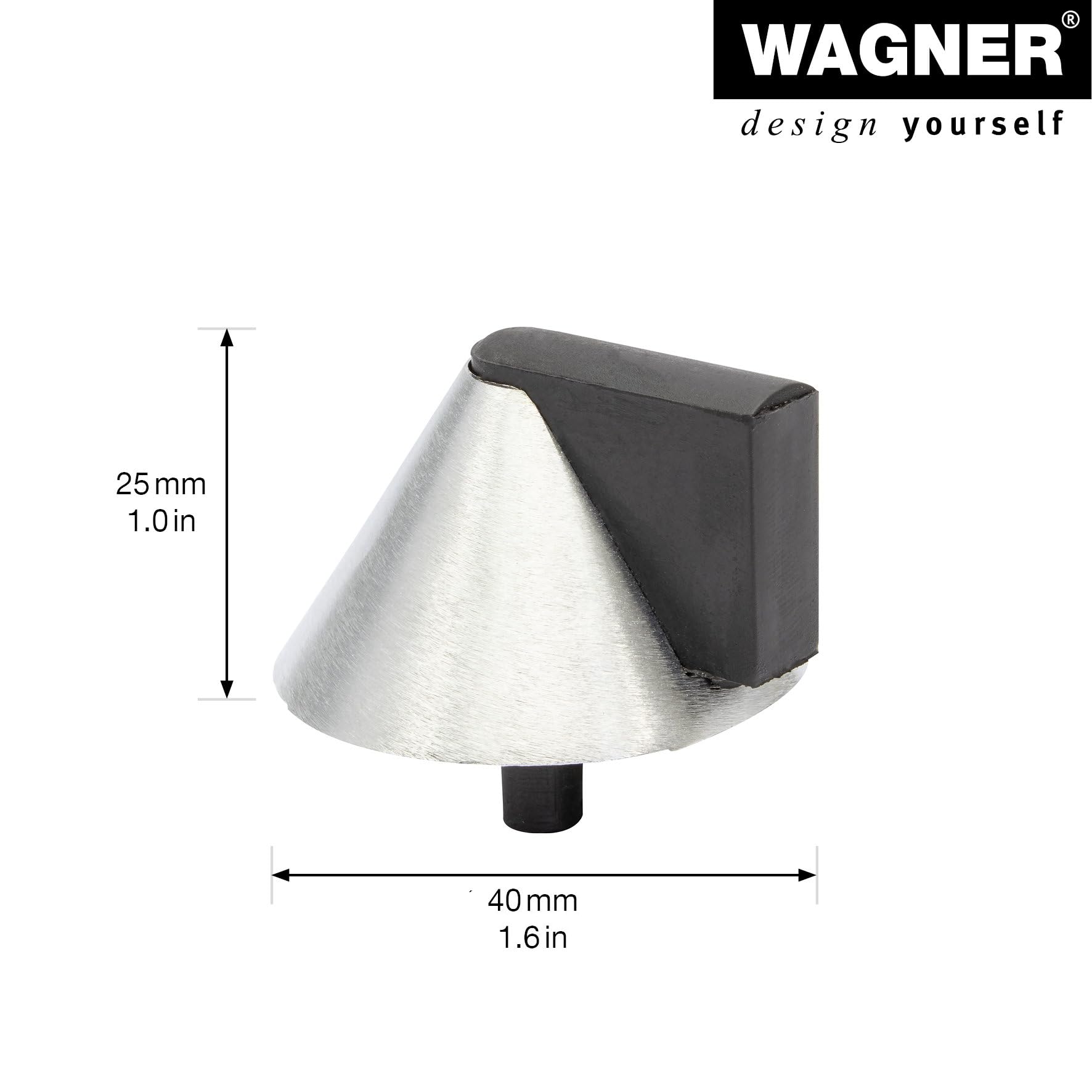 WAGNER Fermaporta Da Esterno CALICE - Gomma Piena, Vite Acciaio, Ø50x30mm - Foto 9