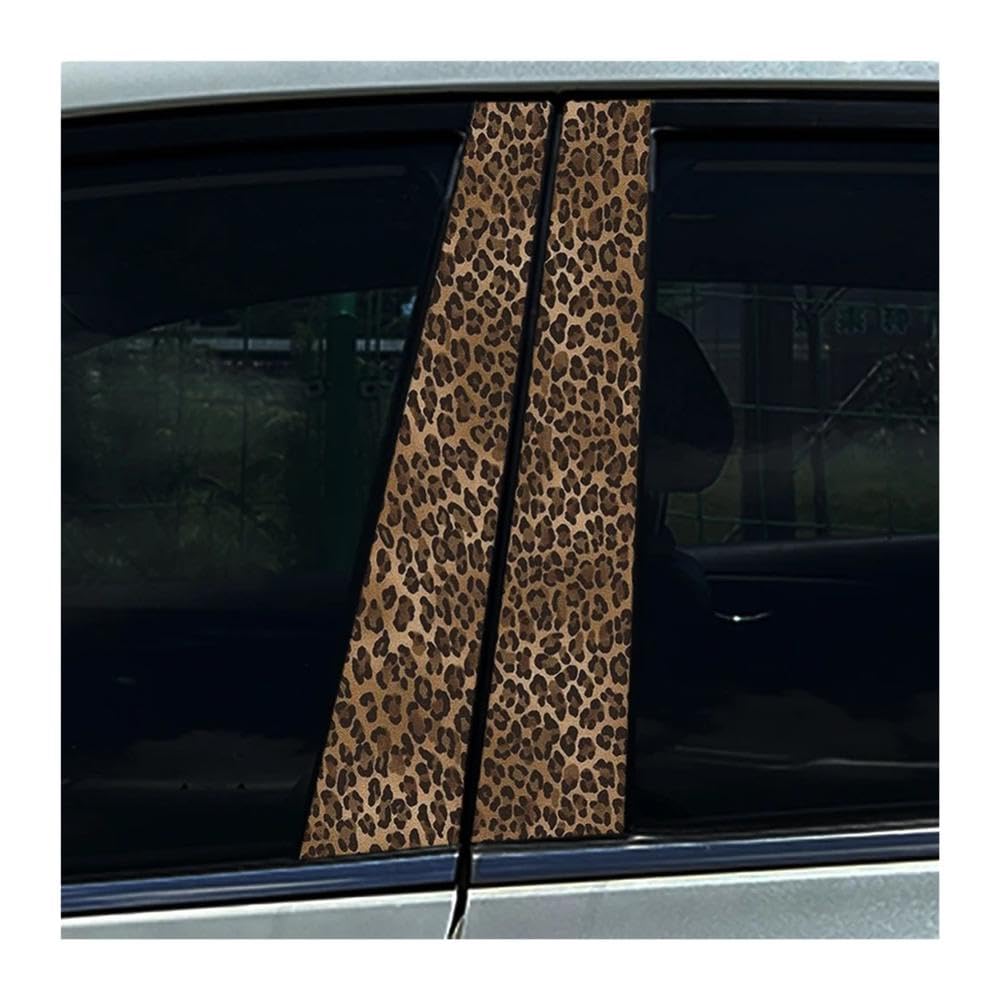 Bertdcx E Leopard Print Auto B-Pillar Stickers Car Center Column Decoration Cover Scratches Auto Parts(E)