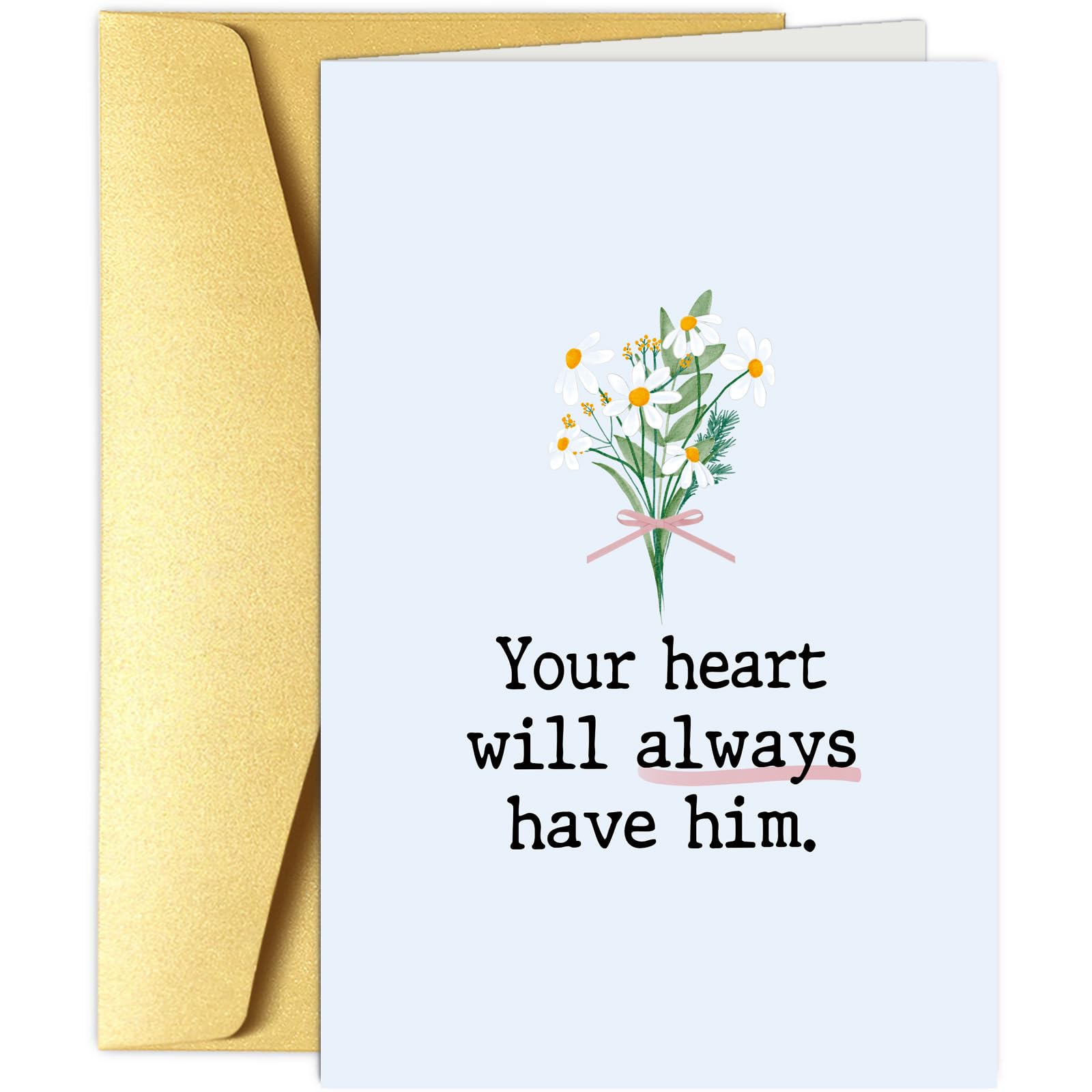 Obbyidk Heartfelt Sympathy Card for Him Her, Sympathy Card for Loss of Husband Father, Condolence Card, Bereavement Card, Your Heart Will Always Have Him