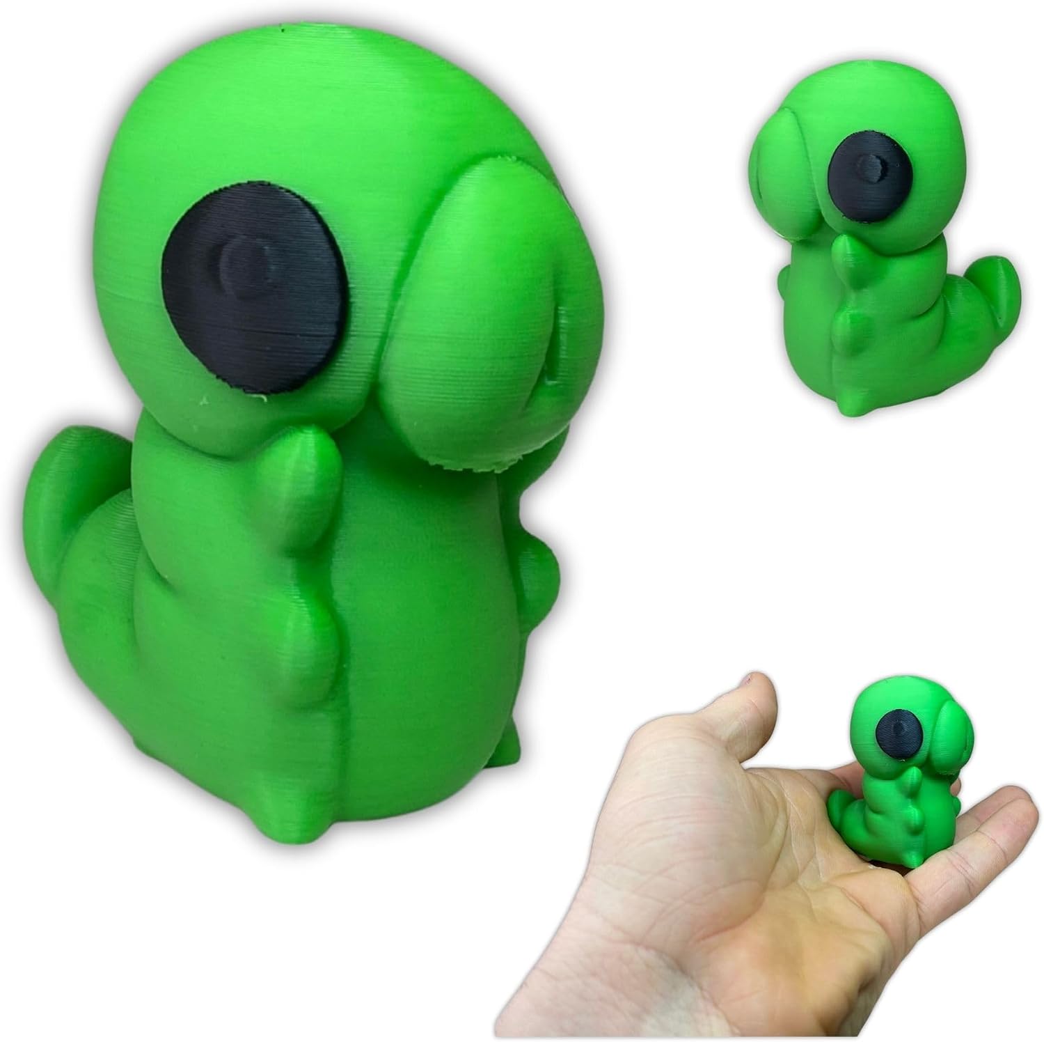 Little Green Grub Figurine - Vibrant Handheld Forest Creature Statue - Indie Game Inspired Desktop Companion and Gaming Room Shelf Decor