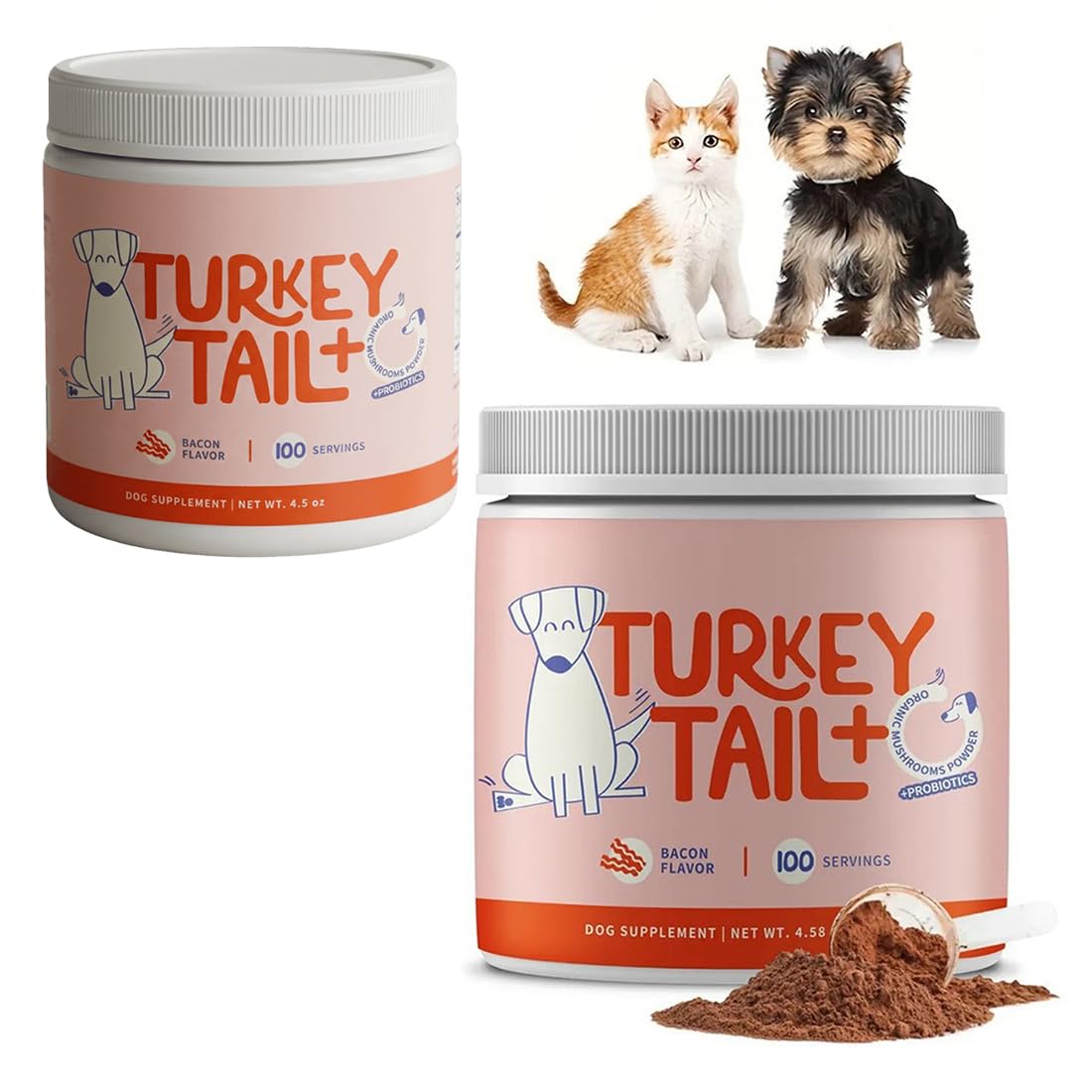 Turkey Tail für Hunde – Premium Pilzpulver mit Reishi & Probiotika, Immunsystem & Lipome Unterstützung, 100 Portionen, Tierärztlich entwickelt, Laborgeprüft, Natürlich & ohne Zusatzstoffe
