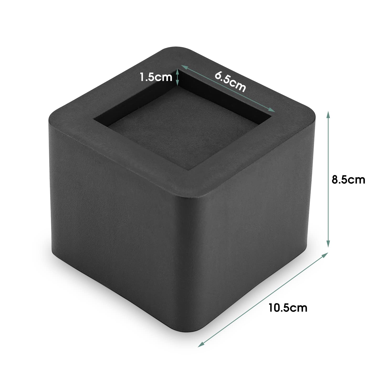 Set di 4 Rialzi per Mobili Neri, per Letto, Sedia, Scrivania