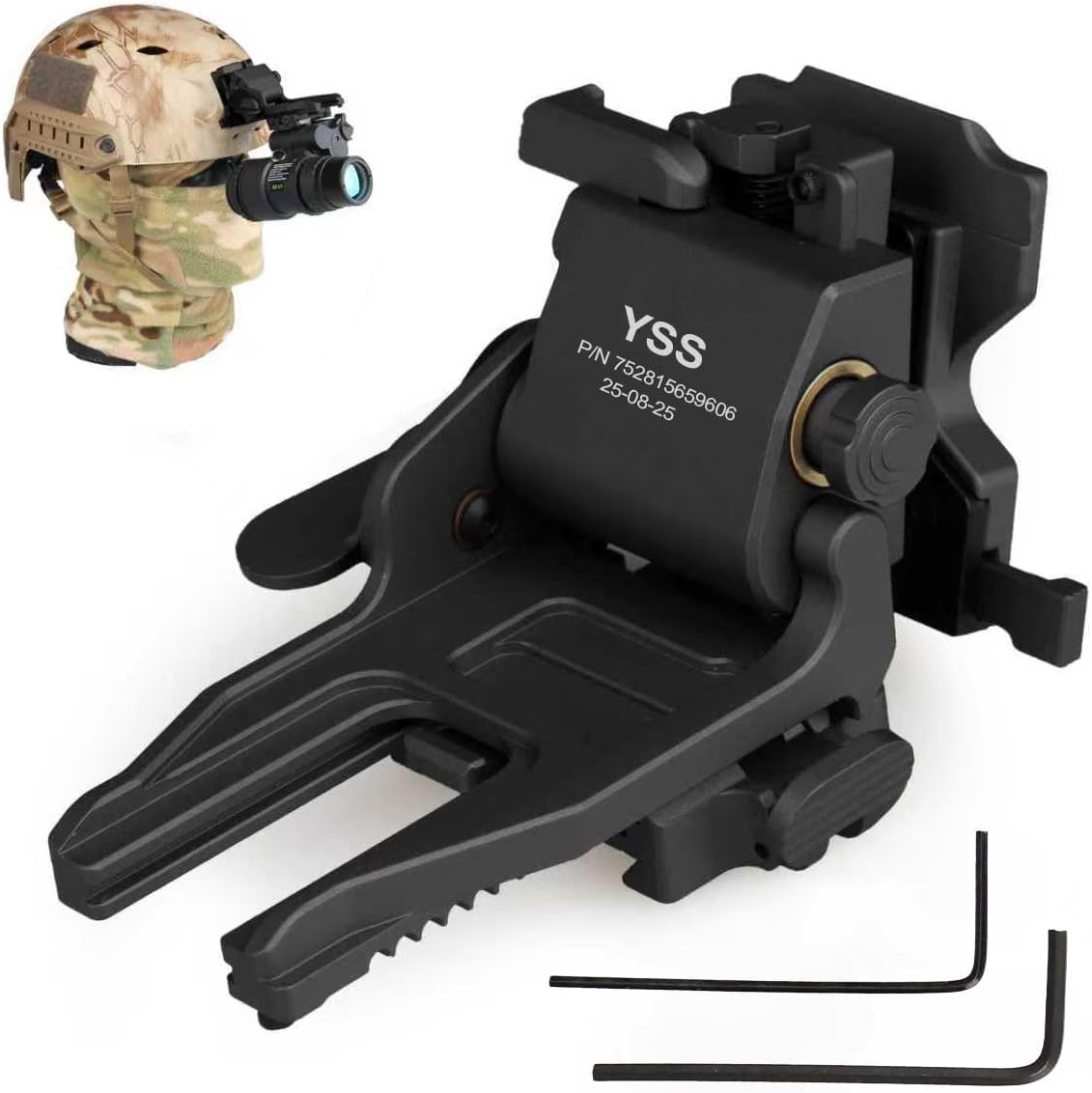 YSS Night Vision Mount NVG Mount L4G24 Metal Helmet Mount for PVS15/PVS18/PVS31 Night Vision Goggles Dovetail Black