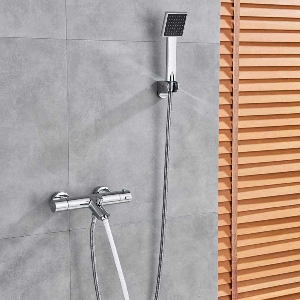 Mélangeur thermostatique de salle de bain chromé pour douche et baignoire