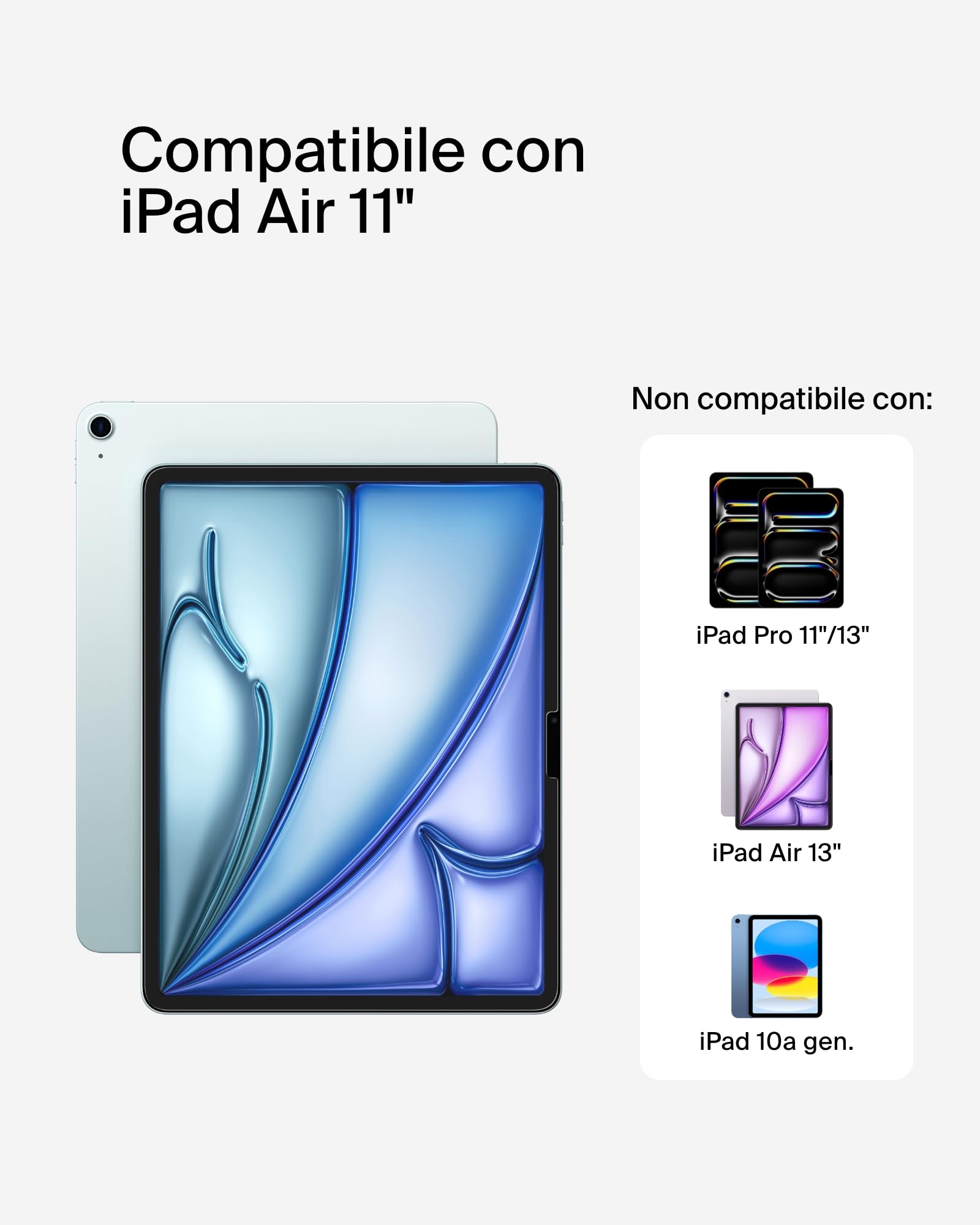 Belkin ScreenForce TemperedGlass Proteggi schermo per iPad Air 11'', vetro temprato con durezza di 9H, spessore di 0,33 mm, antigraffio, installazione facile, compatibile con custodie e Apple Pencil