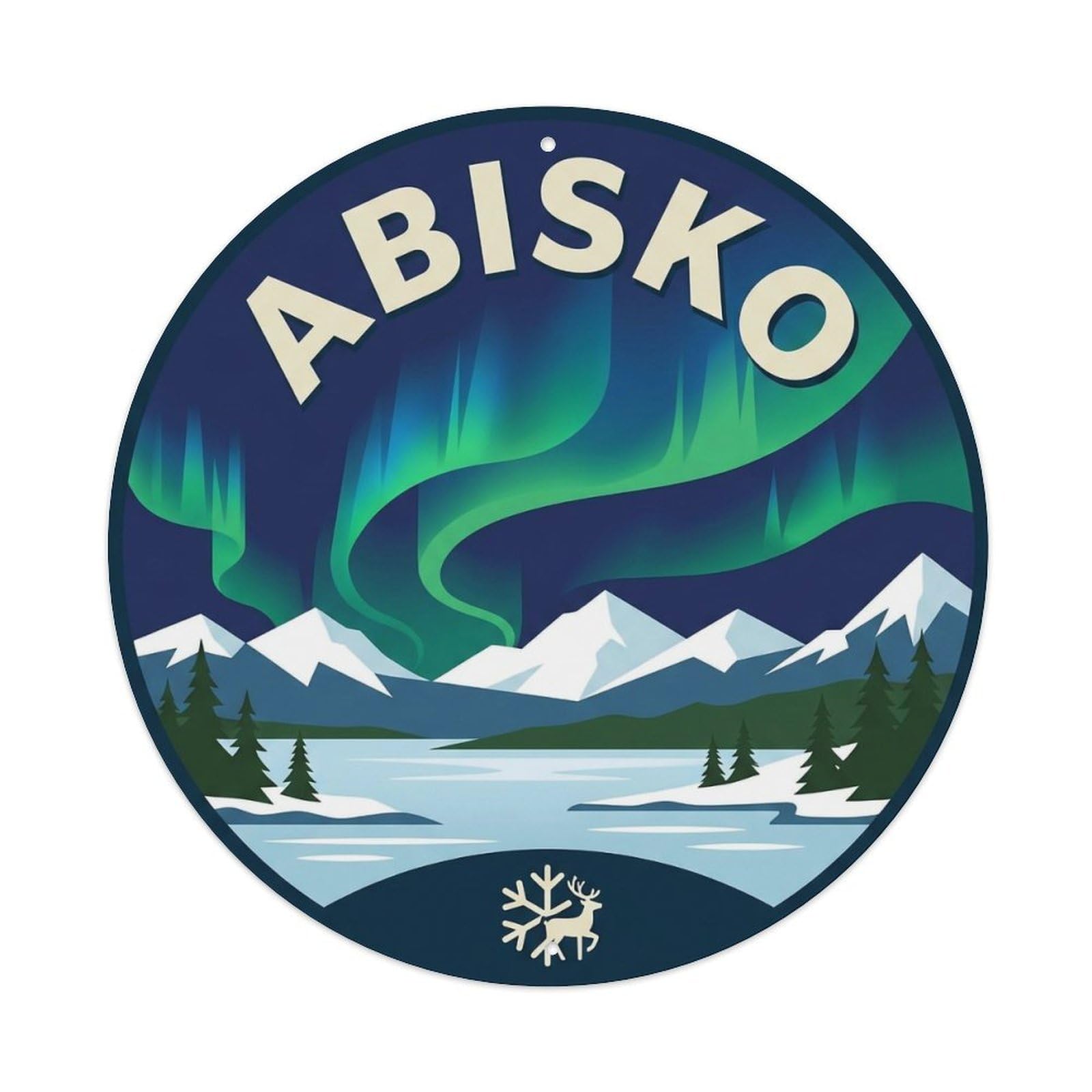 Okahys 8X8inch(20X20cm) Vintage Travel Abisko Sweden Aurora Metal Tin Sign
