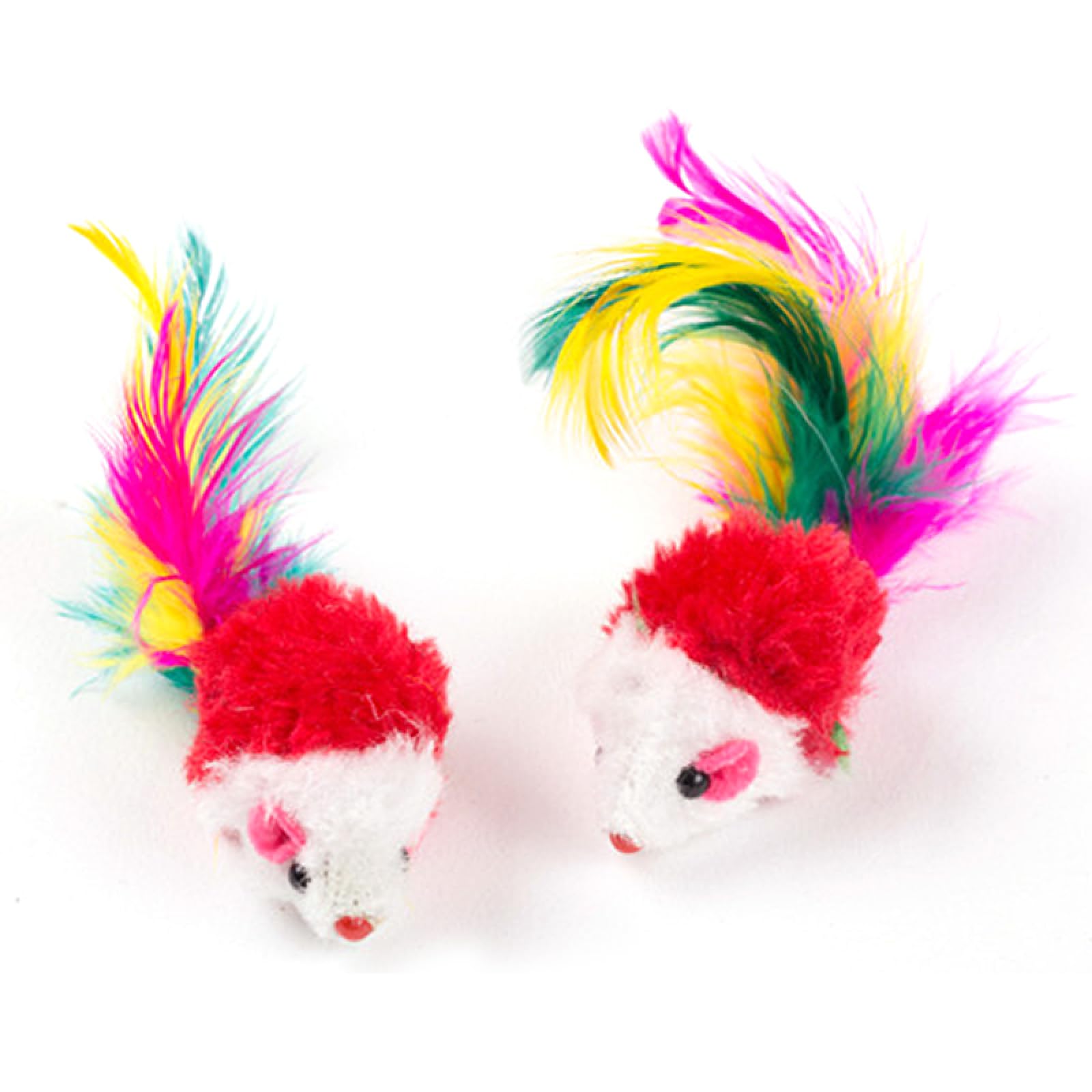 Katzenangel, Katzenspielzeug Mini Weiche Fleece Falsche Maus Bunte Feder Spielen Trainingsspielzeug for Kätzchen Welpen 20Pcs