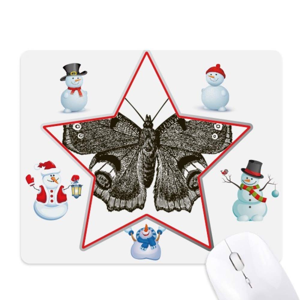 Tapis de souris étoile et bonhomme de neige motif aile de papillon foncée sombre pour PC portable - 5