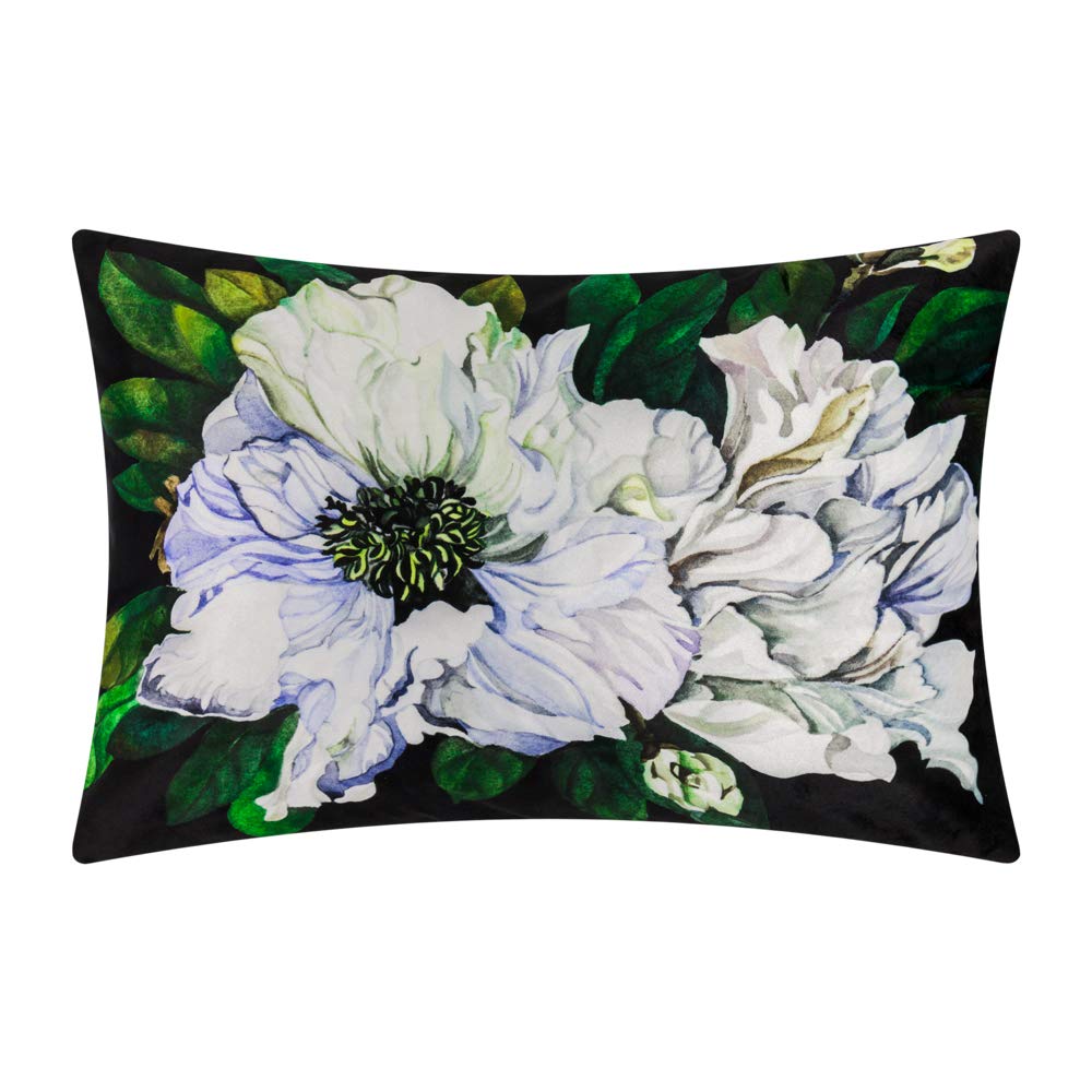 King Rose Wartercolor Flower Decorative Throw Pillow Cover Super Soft Cushion Cover Rectangle Pillow Case for Sofa Bedroom Couch Home Decor 14 X 20 Inches