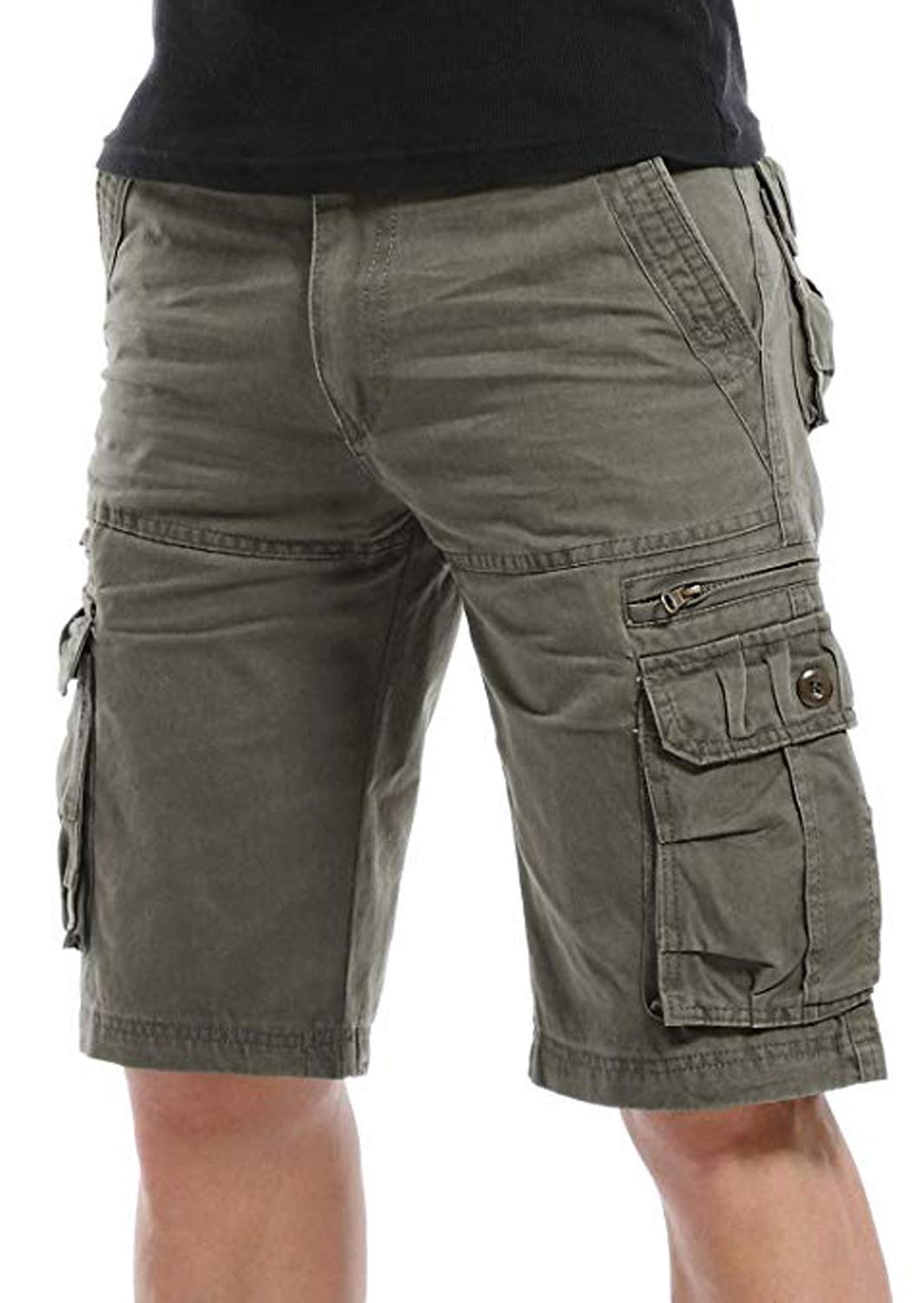 Hommes Shorts Bermudas Cargo Outdoor Coton Casual Lâche avec Poche