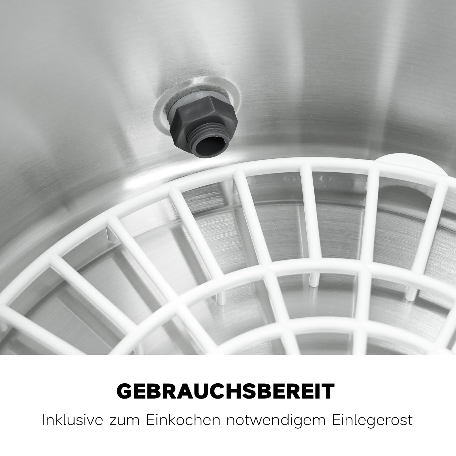 Einkochautomat mit Heißgetränkefunktion | 27 Liter Edelstahl 304 | Temperaturregelung 30-100°C | Timer (20-120 Min.) | Warmhaltefunktion & Überhitzungsschutz